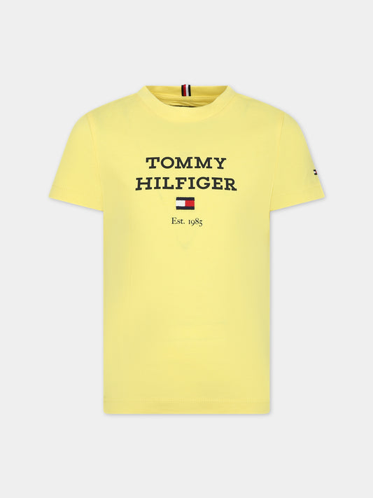 T-shirt gialla per bambino con logo,Tommy Hilfiger Junior,23FMTHKB0KB08671J ZHL