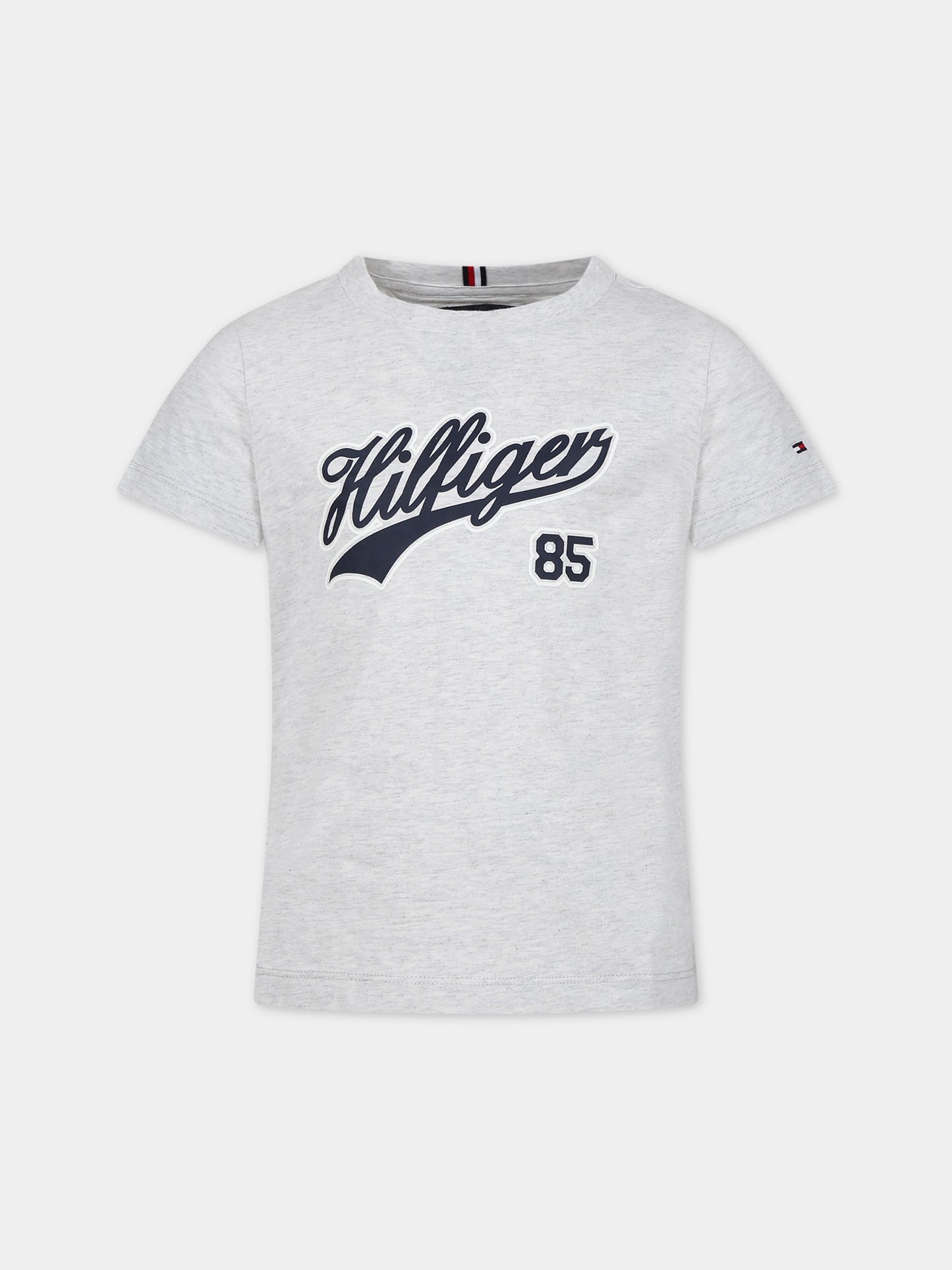 T-shirt grigia per bambino con logo,Tommy Hilfiger Junior,23FMTHKB0KB08679J P1N