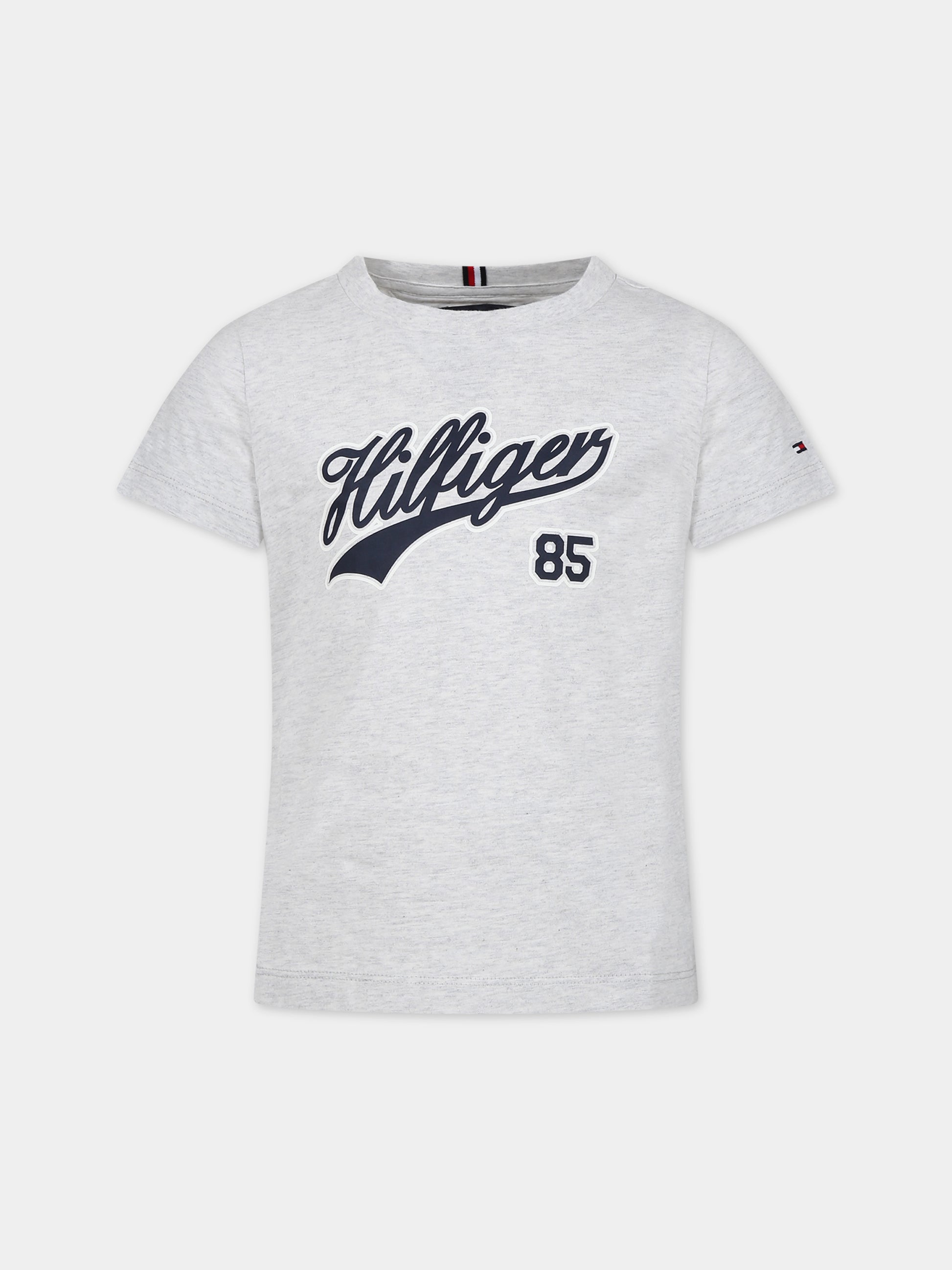 T-shirt grigia per bambino con logo,Tommy Hilfiger Junior,23FMTHKB0KB08679J P1N