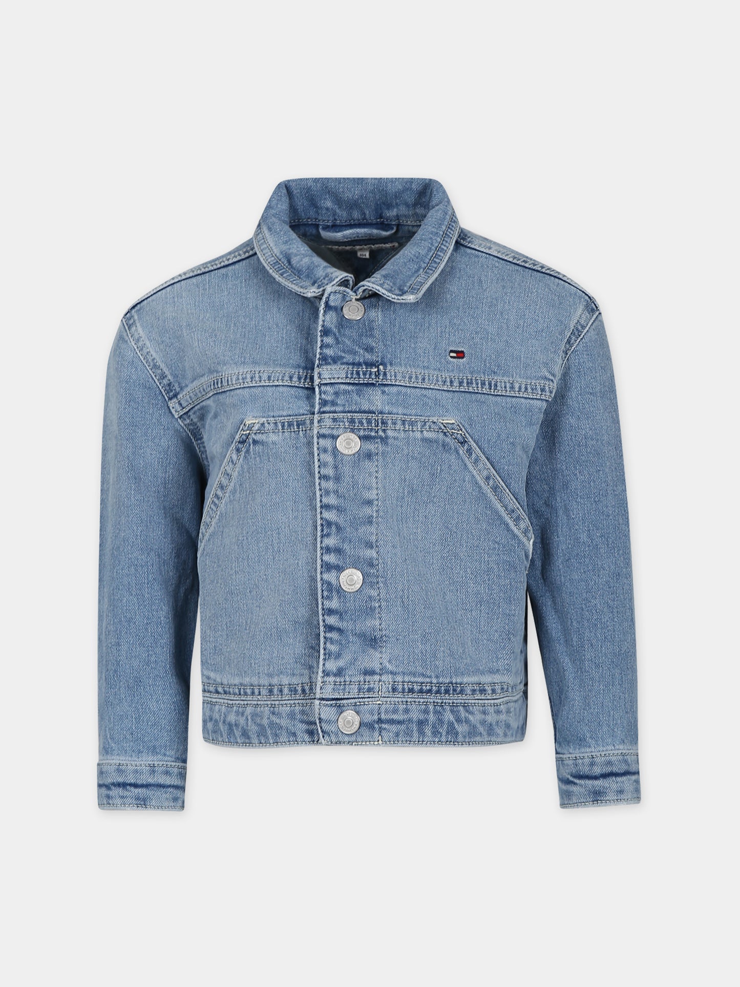 Giubbotto di jeans in denim per bambina,Tommy Hilfiger Junior,23FMTHKG0KG07798 1A4