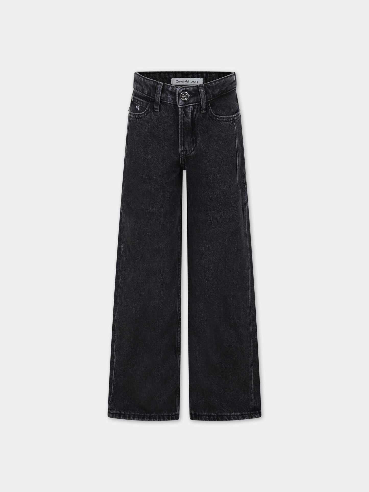 Jeans nero in denim per bambina,Calvin Klein Kids,23FMCKIG0IG02268 1BY