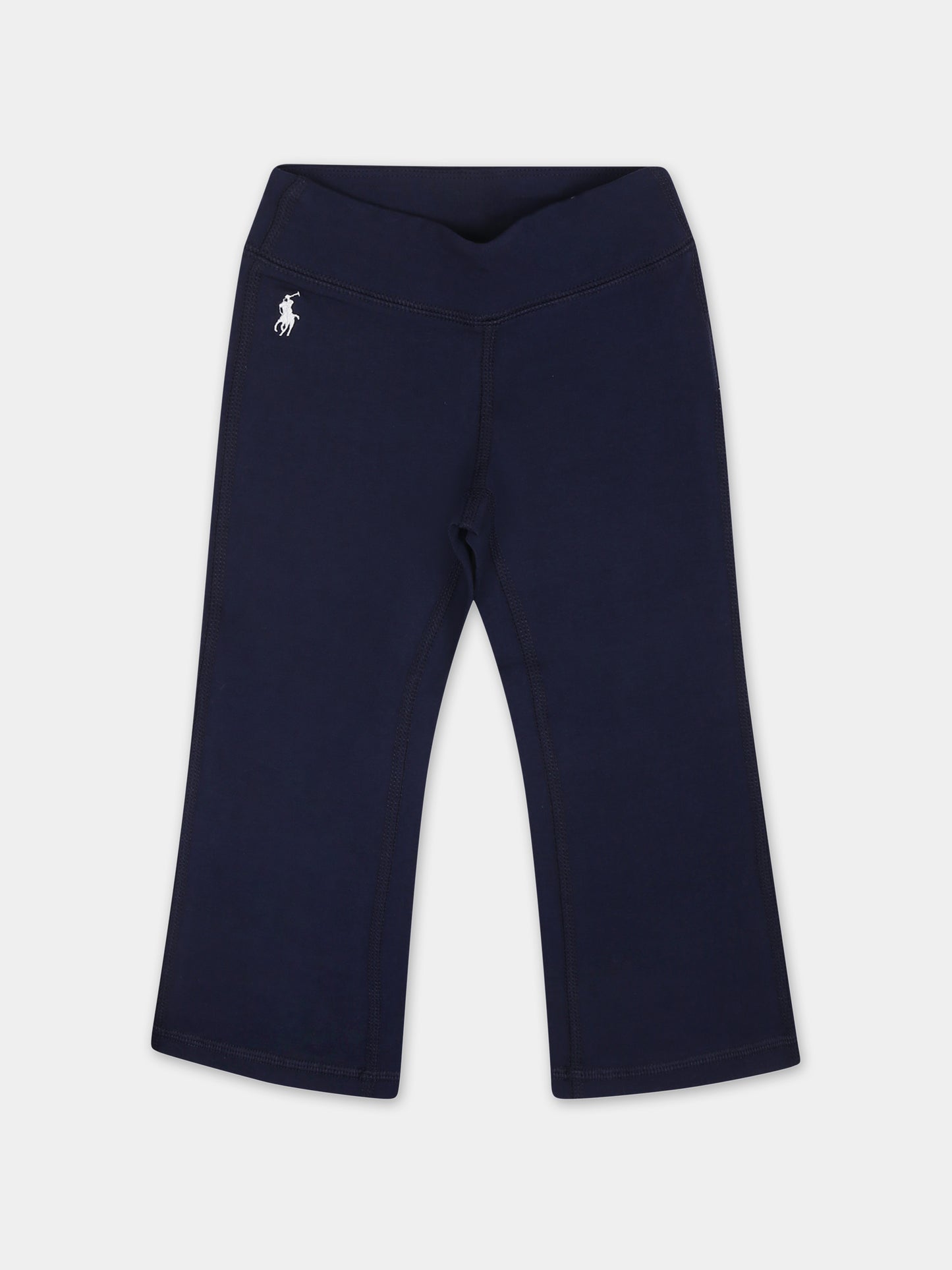 Leggings blu per neonata con cavallino,Ralph Lauren Kids,925883001