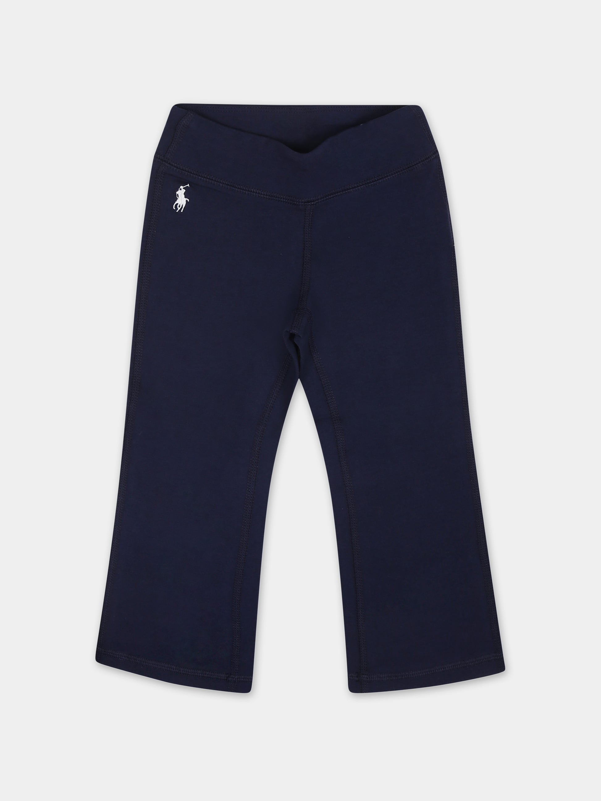 Leggings blu per neonata con cavallino,Ralph Lauren Kids,925883001