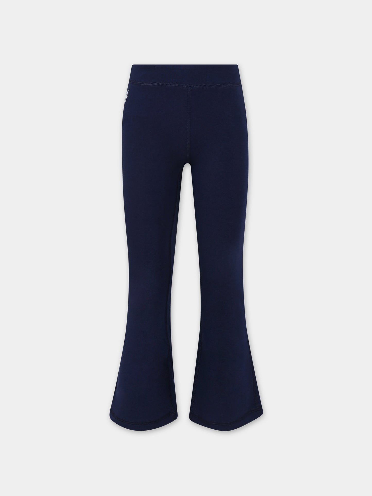 Leggings blu per bambina con cavallino,Ralph Lauren Kids,925883001
