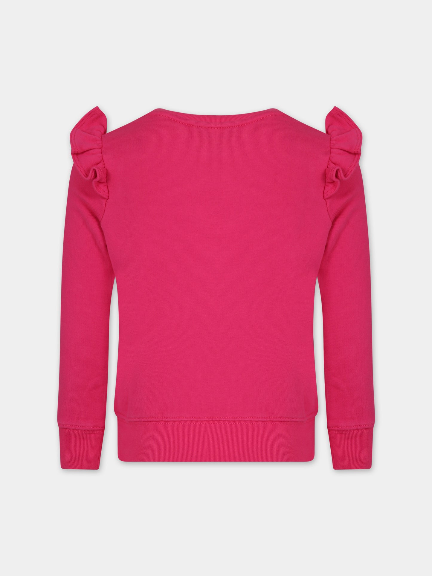 Felpa fucsia per bambina con cavallino,Ralph Lauren Kids,926497001