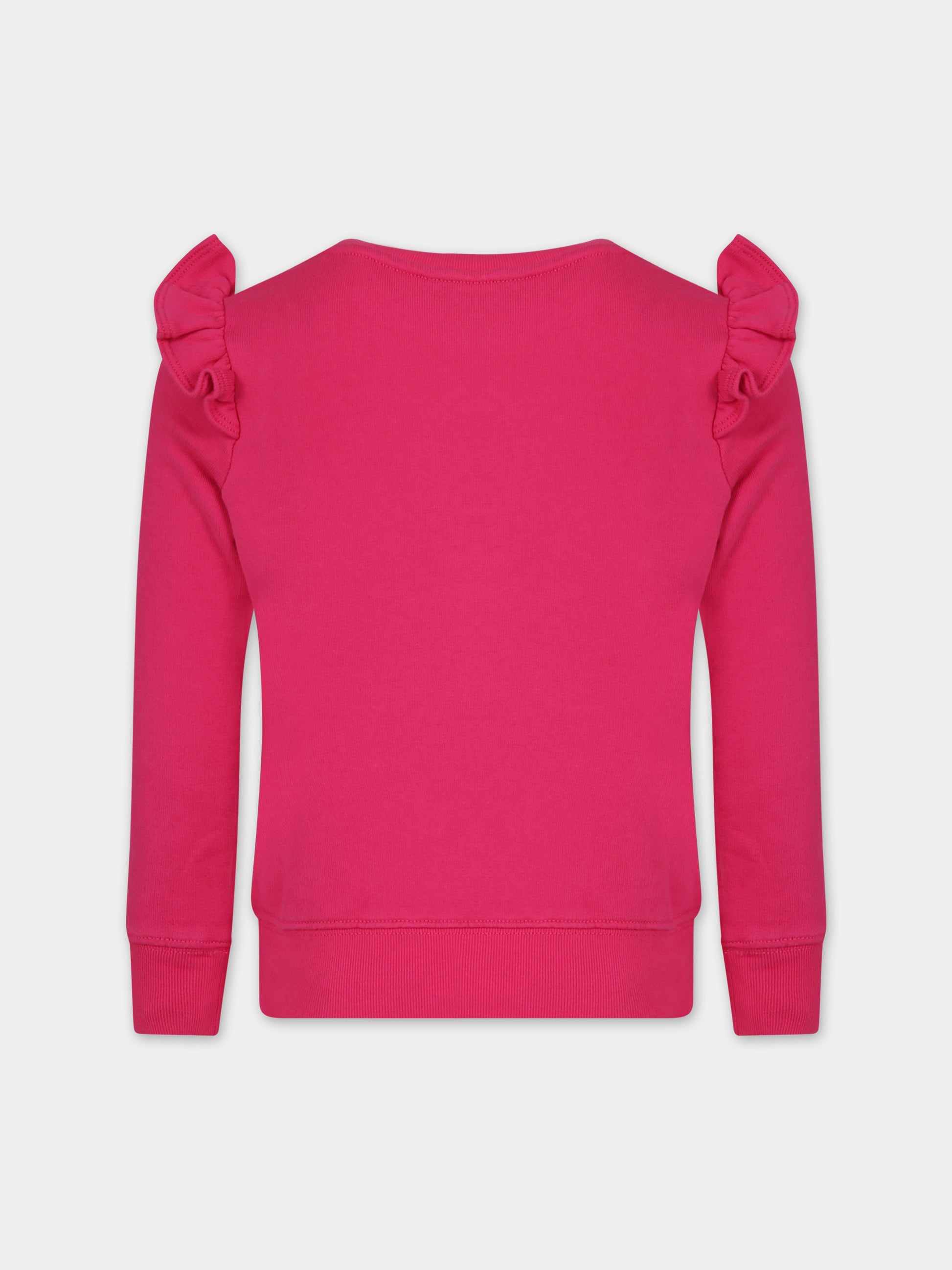 Felpa fucsia per bambina con cavallino,Ralph Lauren Kids,926497001