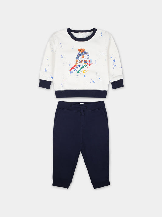 Completo blu per neonato con Polo Bear,Ralph Lauren Kids,926956001