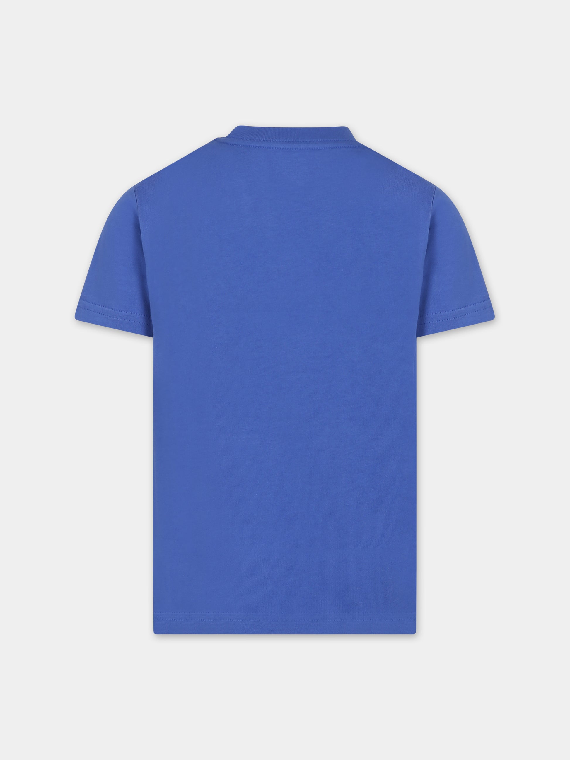 T-shirt blu per bambino con cavallino,Ralph Lauren Kids,832904069