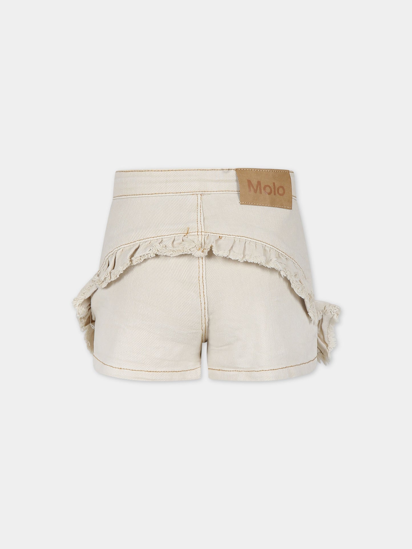 Shorts beige per bambina con logo,Molo,2S24H114 8894