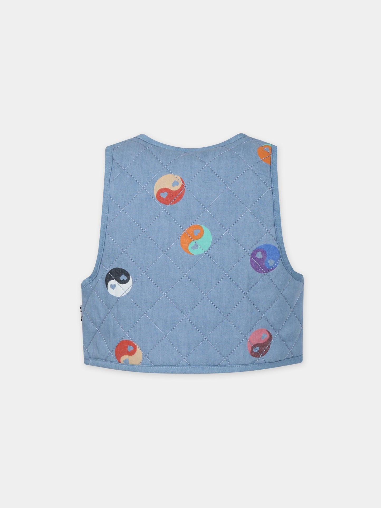 Gilet blu per bambina con yin e yang,Molo,2S24M202 9010