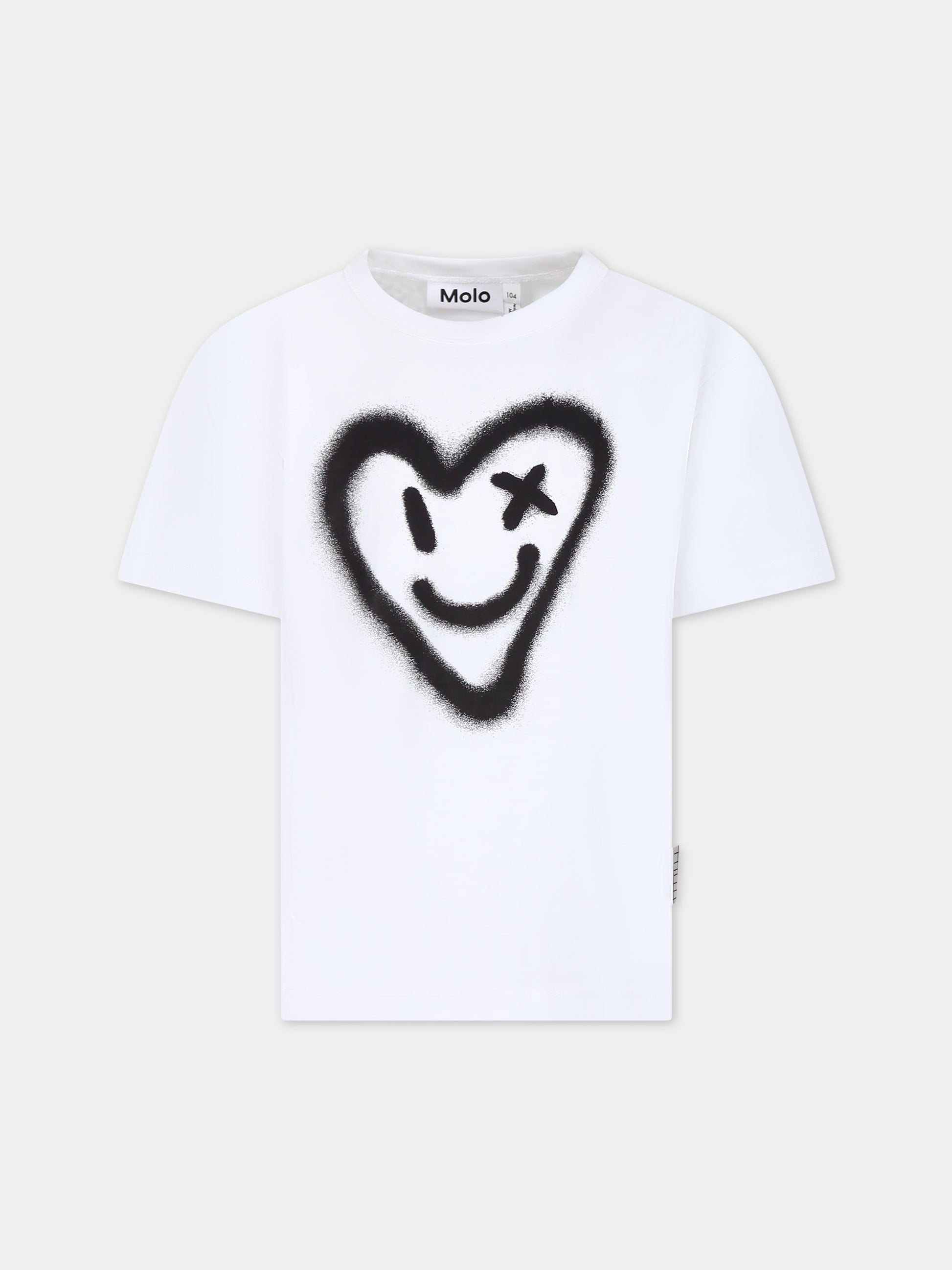 T-shirt bianca per bambino con cuore,Molo,1S24A209 3570