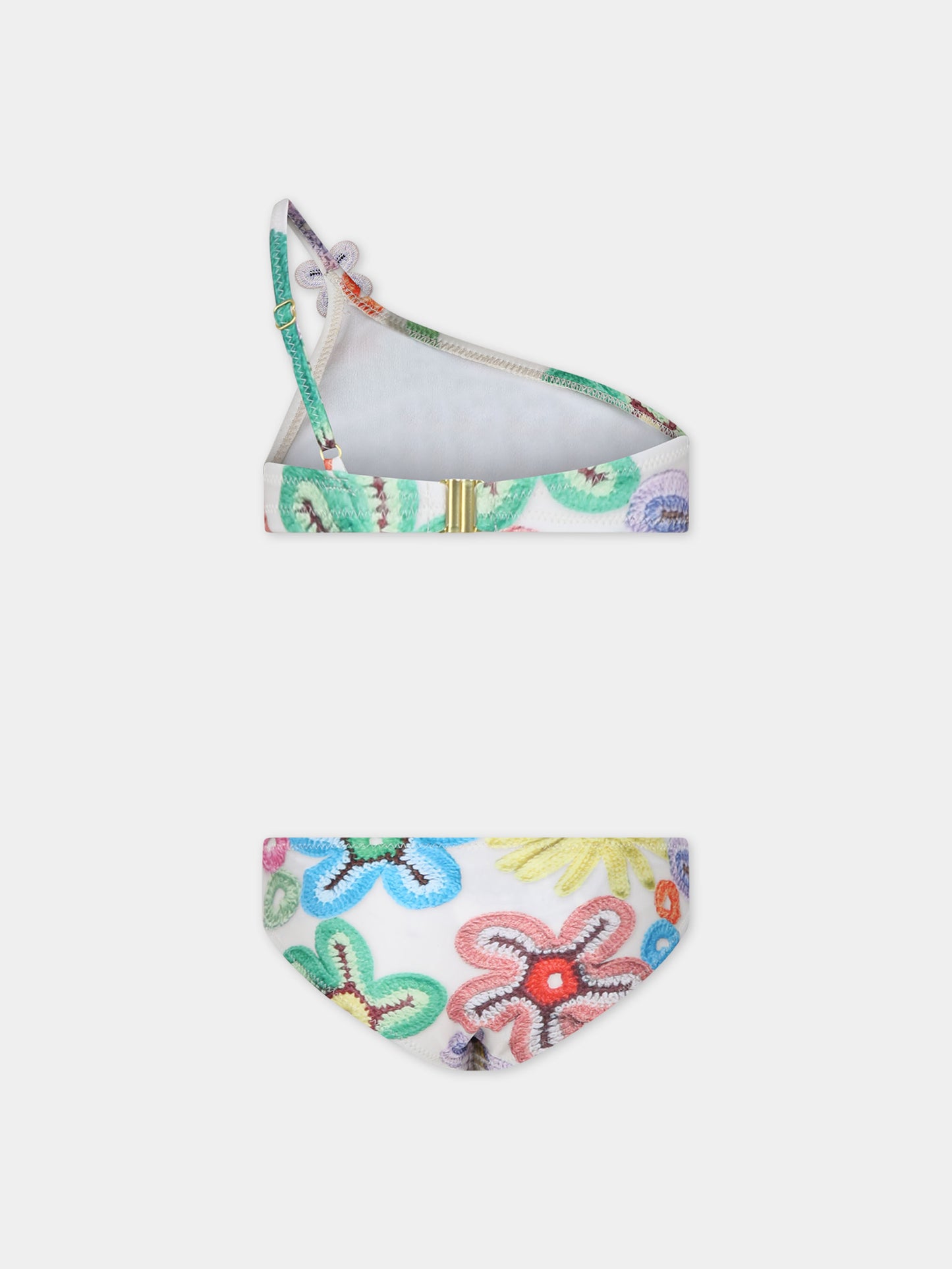 Bikini avorio per bambina con stampa fiori,Molo,8S24P103 3409