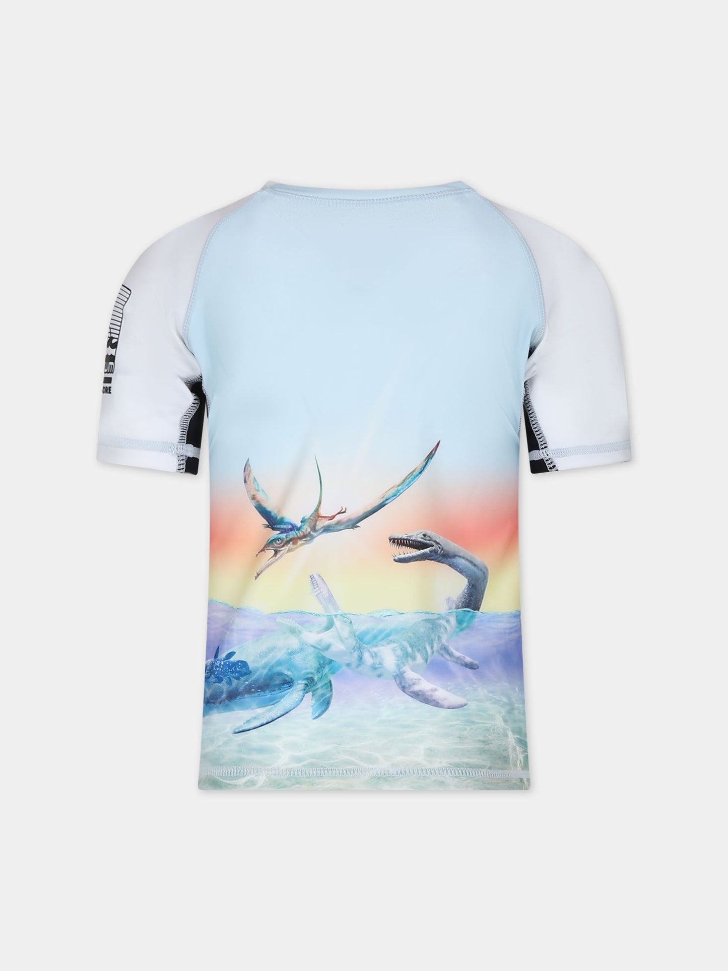 T-shirt celeste anti UV per bambino con stampa dinosauri,Molo,8S24P203 3428