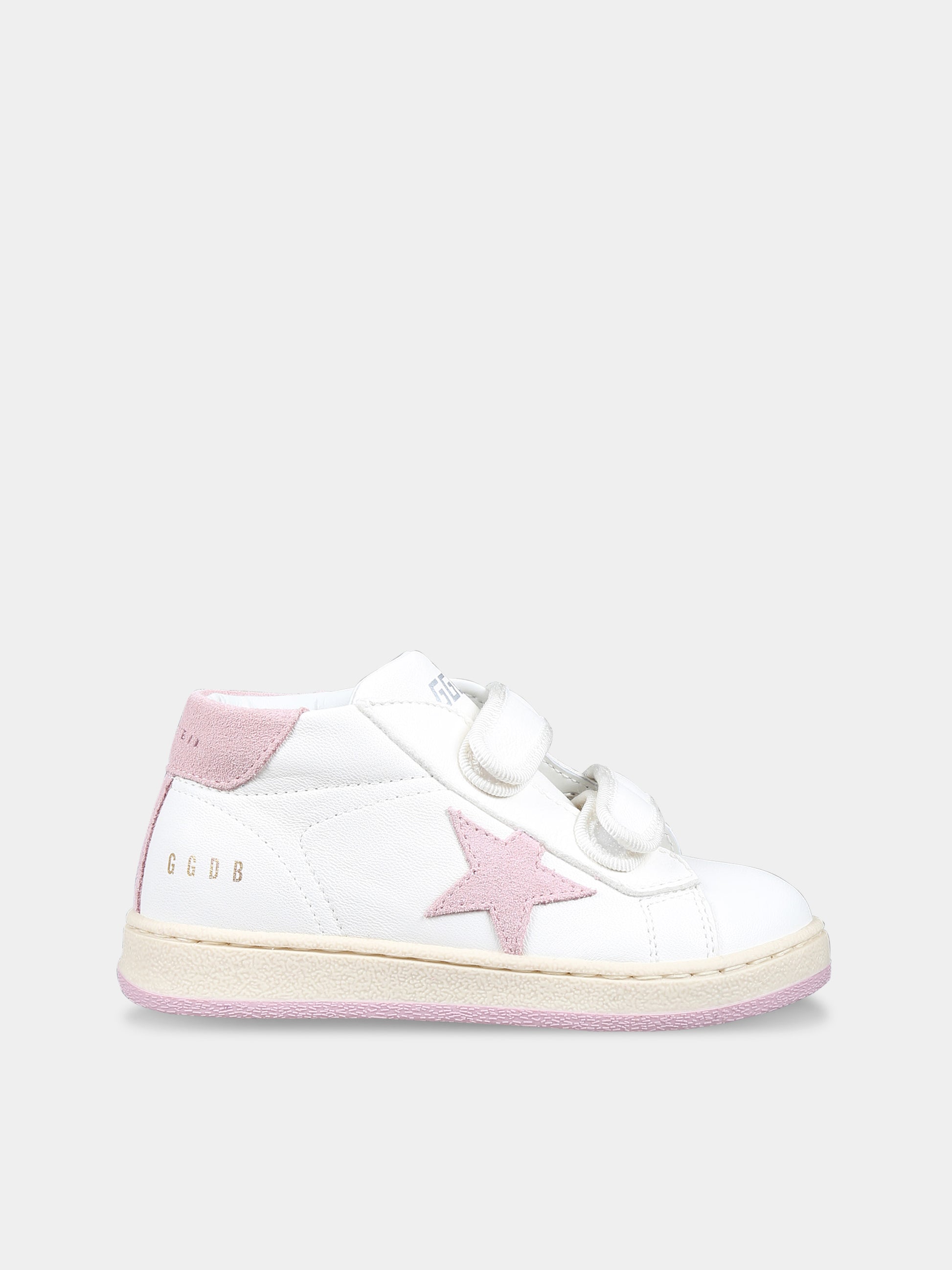 Sneakers alte bianche June Ballstar per bambina con logo,Golden Goose,GJF00386 F005301 11202