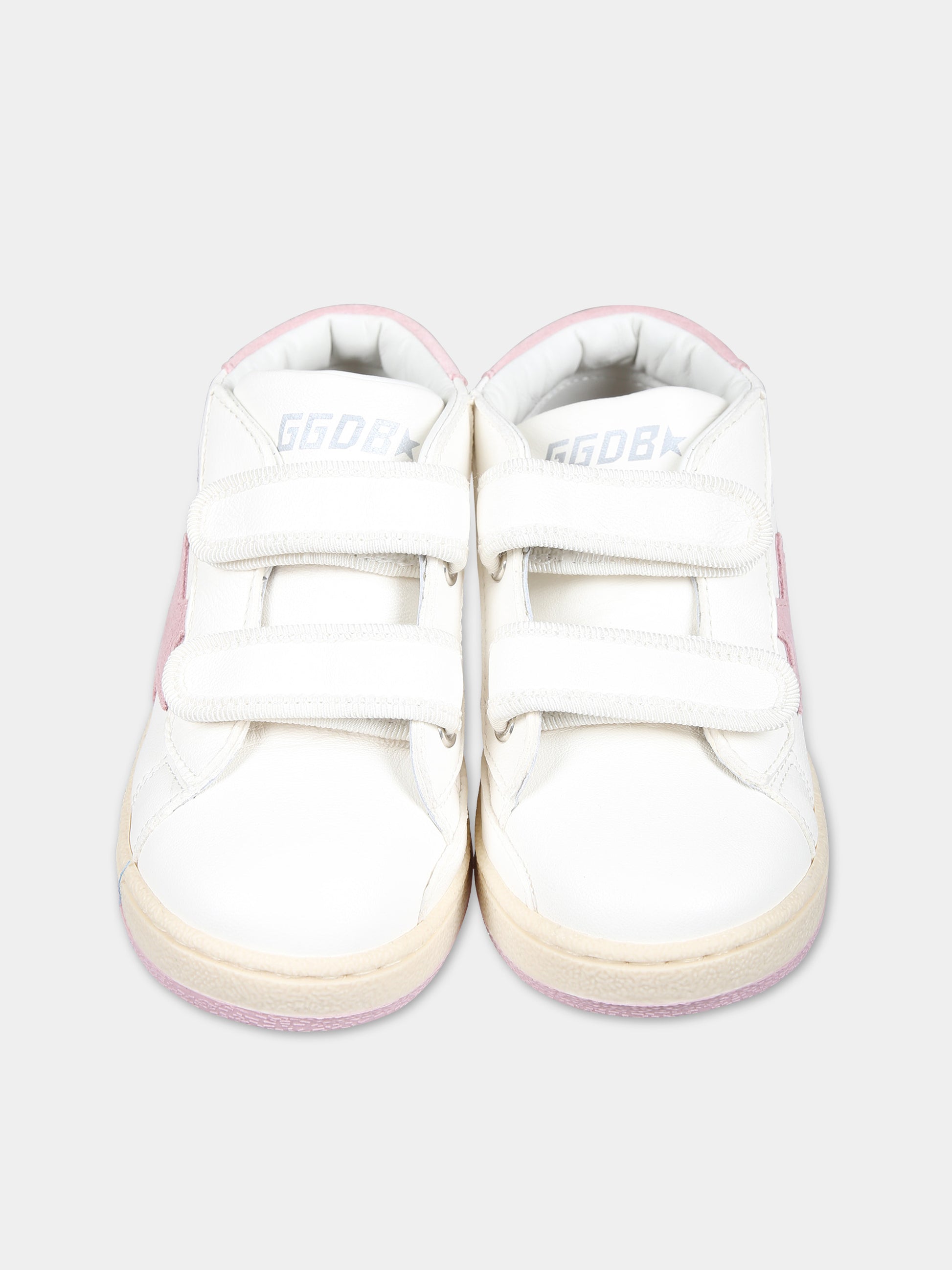 Sneakers alte bianche June Ballstar per bambina con logo,Golden Goose,GJF00386 F005301 11202