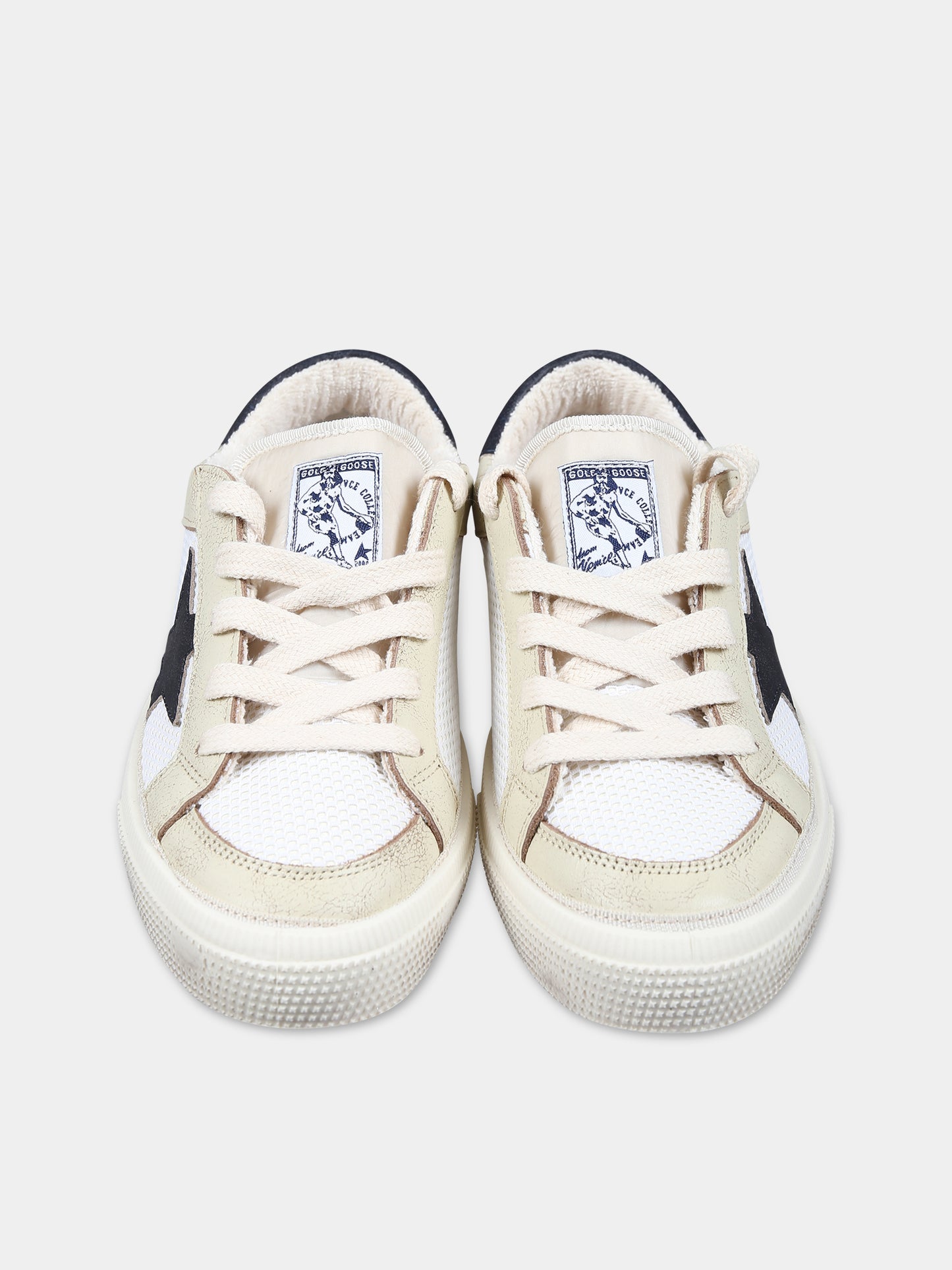 Sneakers avorio per bambini con logo,Golden Goose,GTF00495 F005471 10793