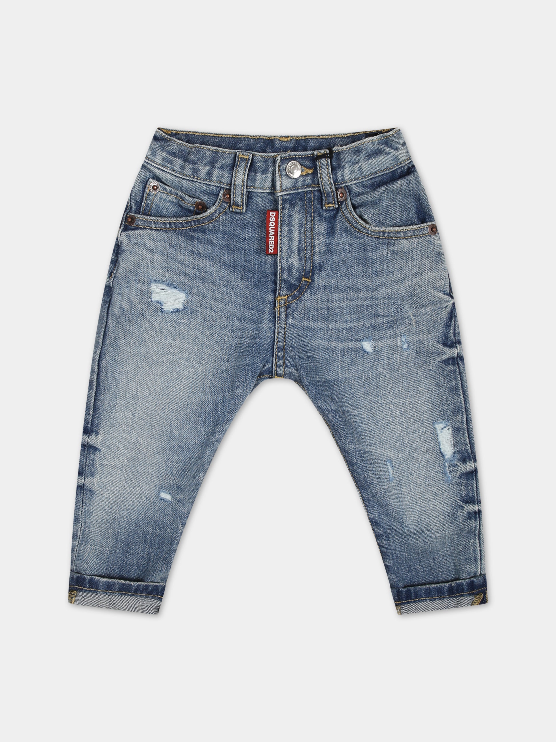 Jeans in denim per neonato con logo,Dsquared2,DQ01TC D0A6P D2P76AB DQ01