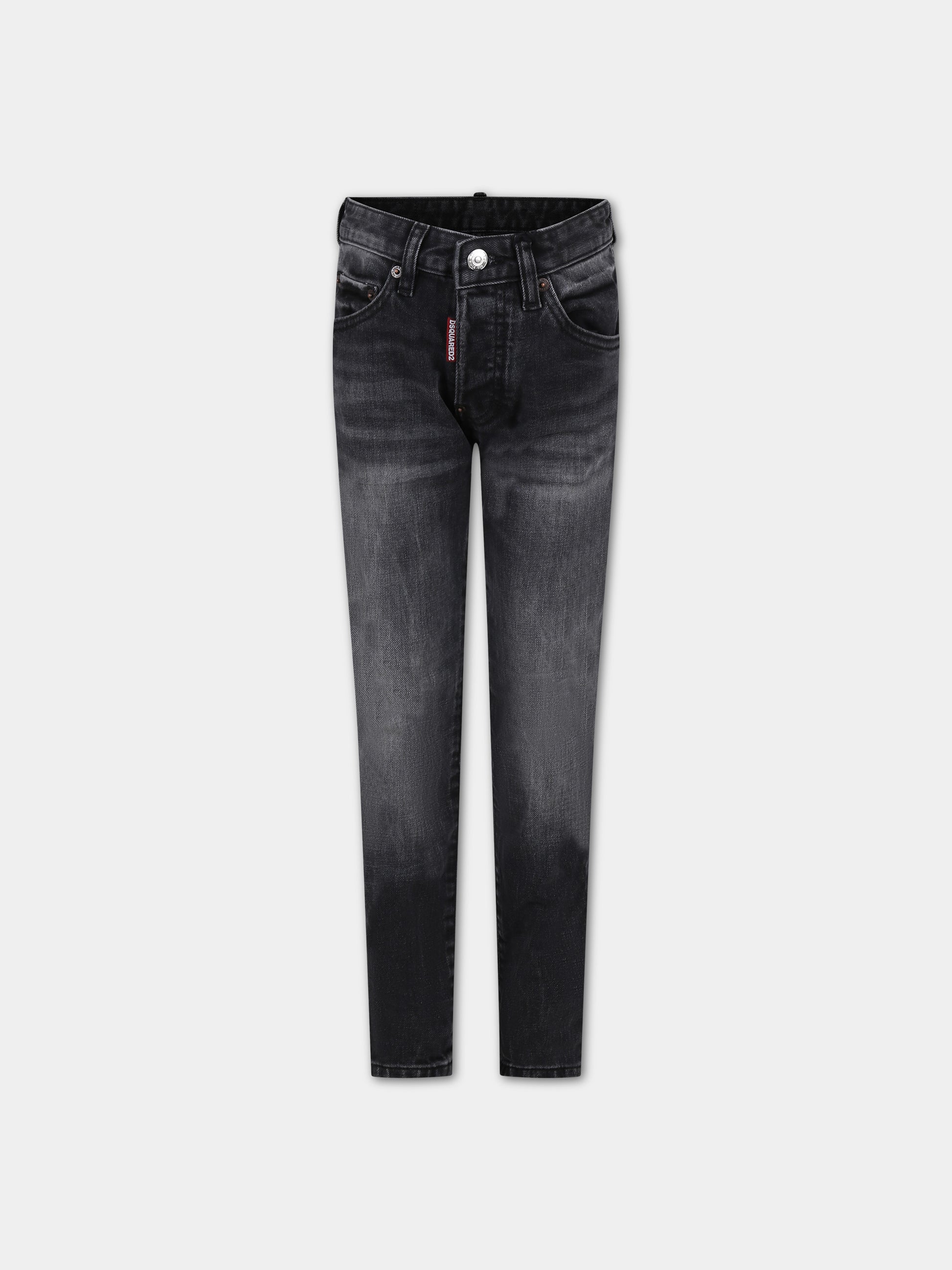 Jeans neri per bambino con logo,Dsquared2,DQ03LD D0A6N D2P118LM DQ02