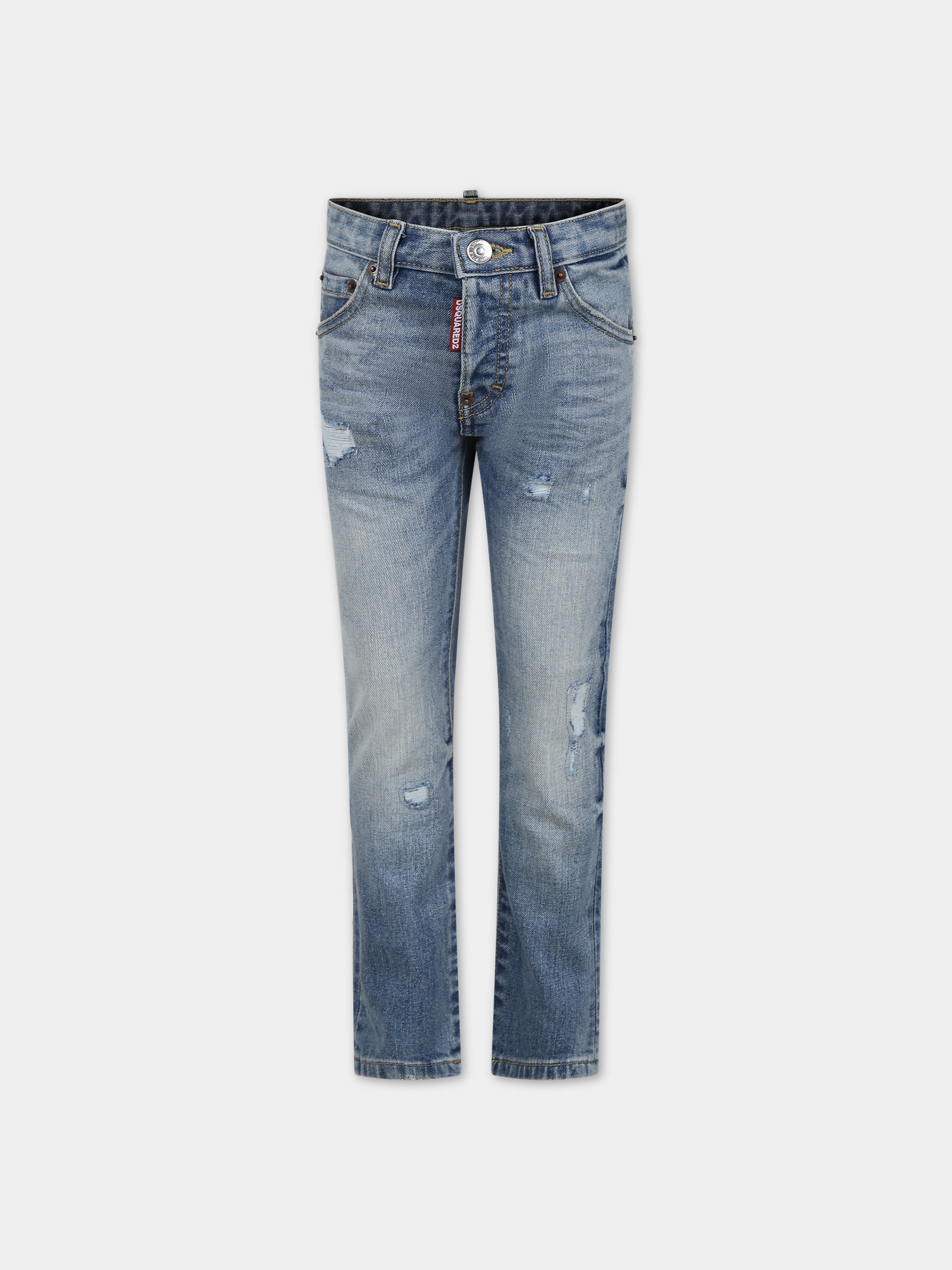 Jeans in denim per bambino con logo,Dsquared2,DQ0236 D0A6P D2P31LVM DQ01