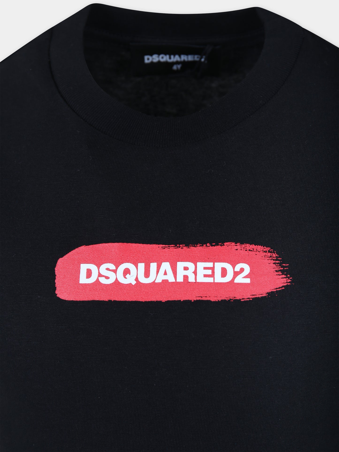 T-shirt nera per bambino con logo,Dsquared2,DQ2095 D004G D2T1015U DQ900