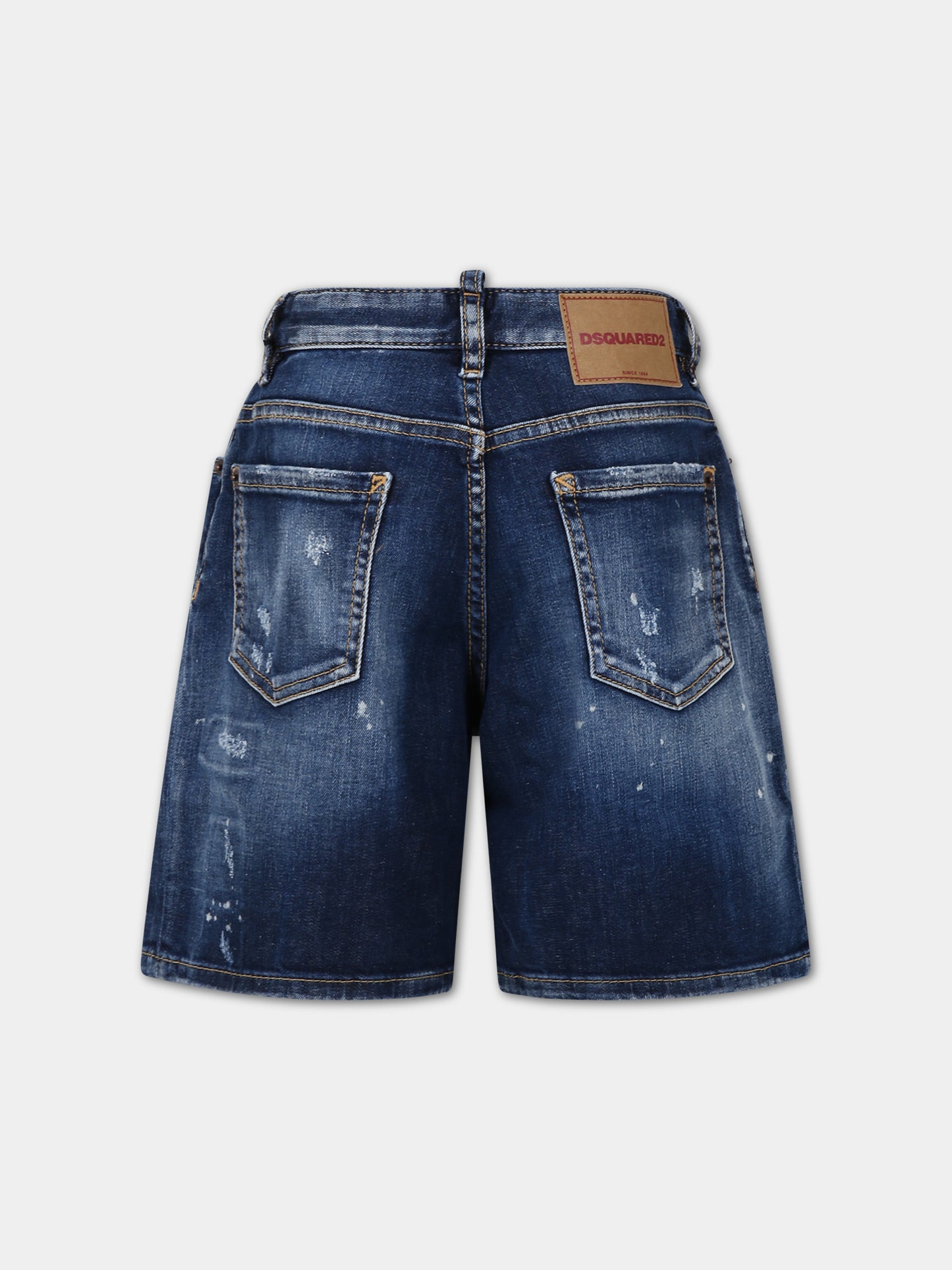 Shorts blu per bambino con logo,Dsquared2,DQ0782 D0A6L D2P460M DQ01