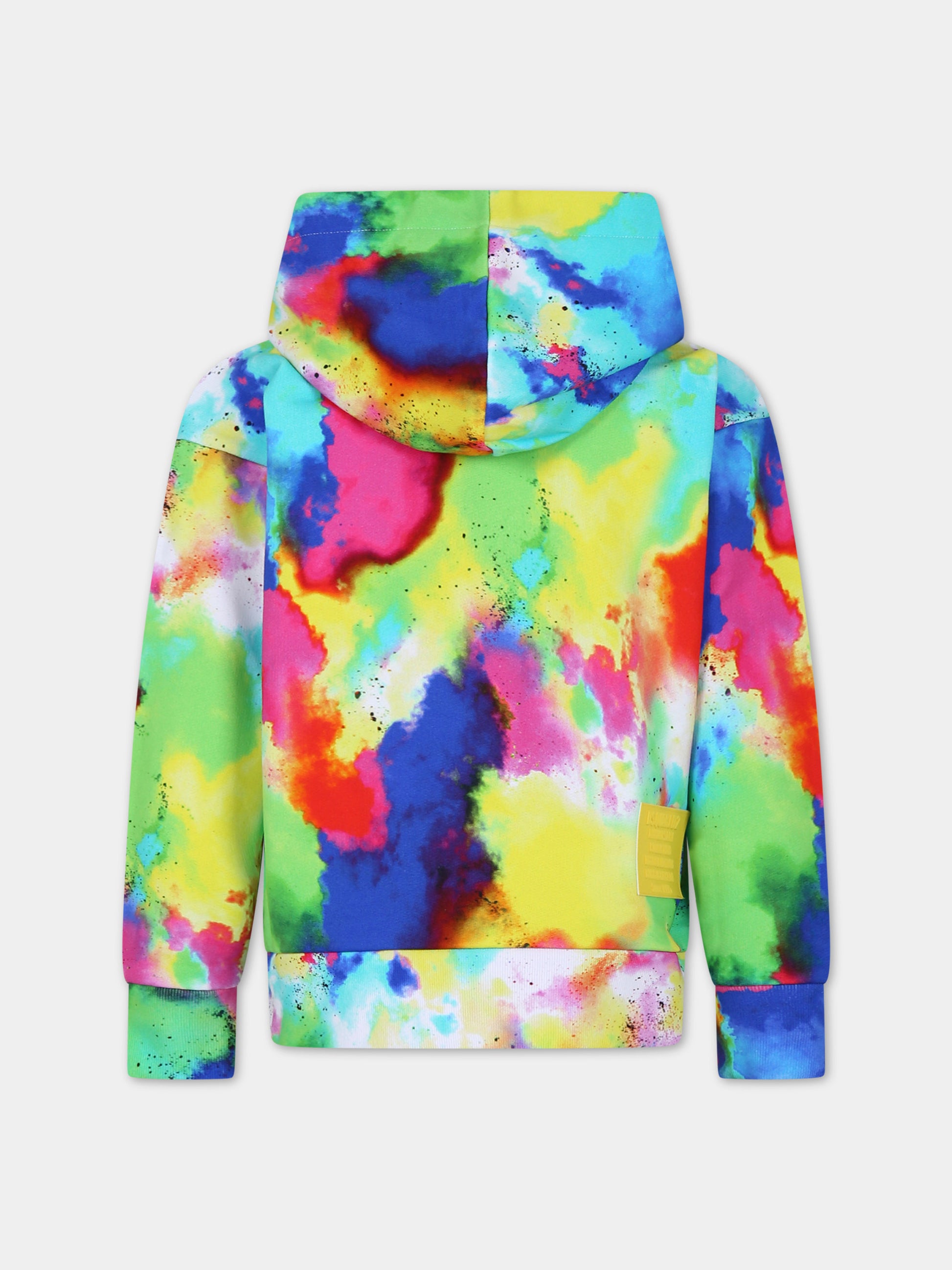 Felpa multicolor per bambino con stampa tie & dye,Dsquared2,DQ2249 D0A7Y D2S801PU DQ003