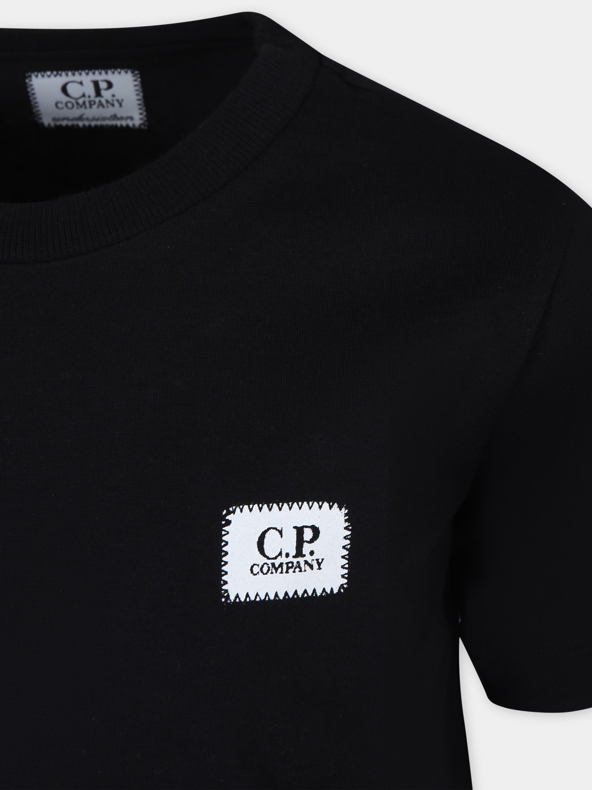 T-shirt blu per bambino con logo,C. P. Company,CNM008 LAA17 41150