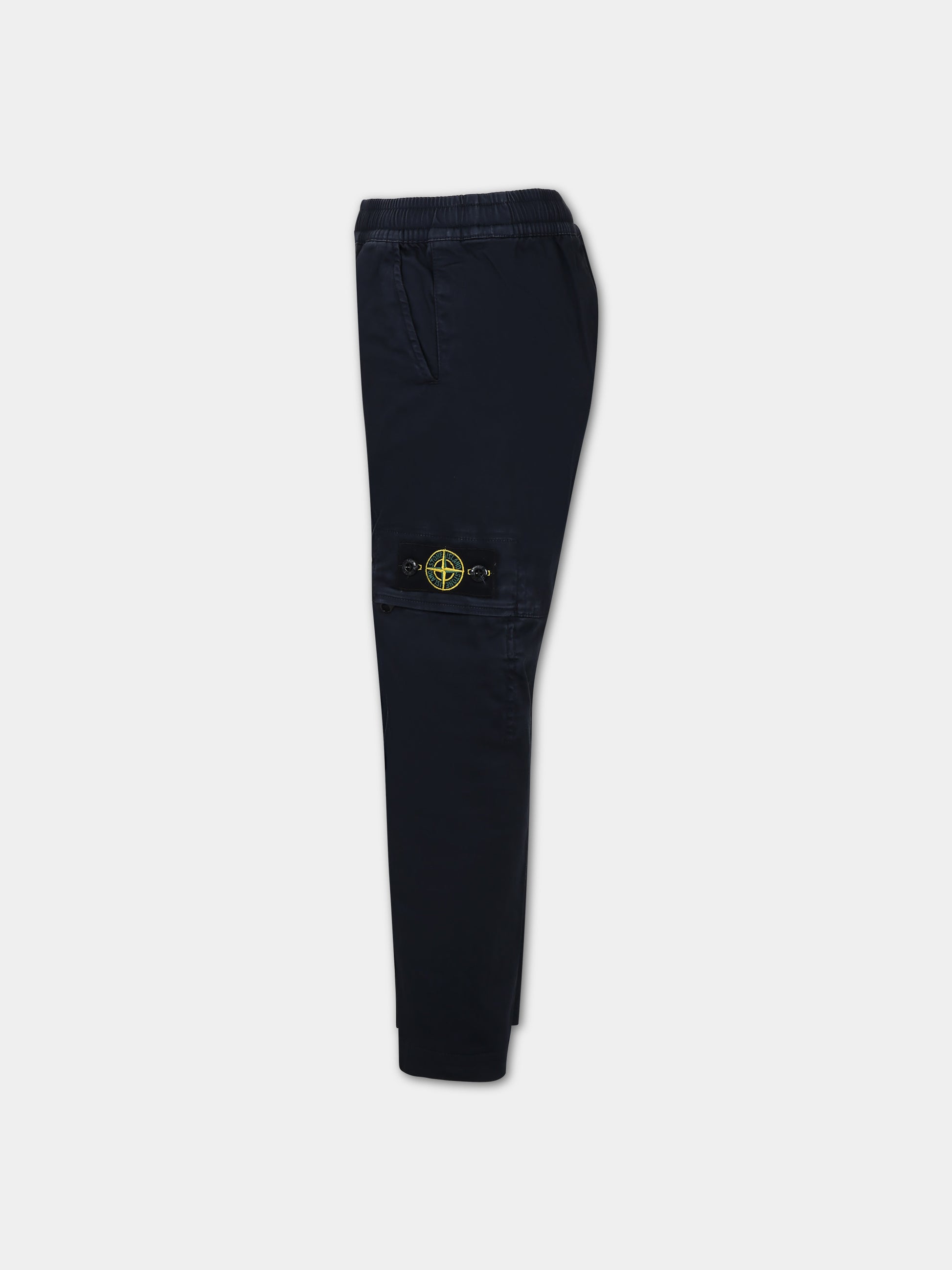 Pantaloni blu per bambino con bussola,Stone Island Junior,801630612 V0020