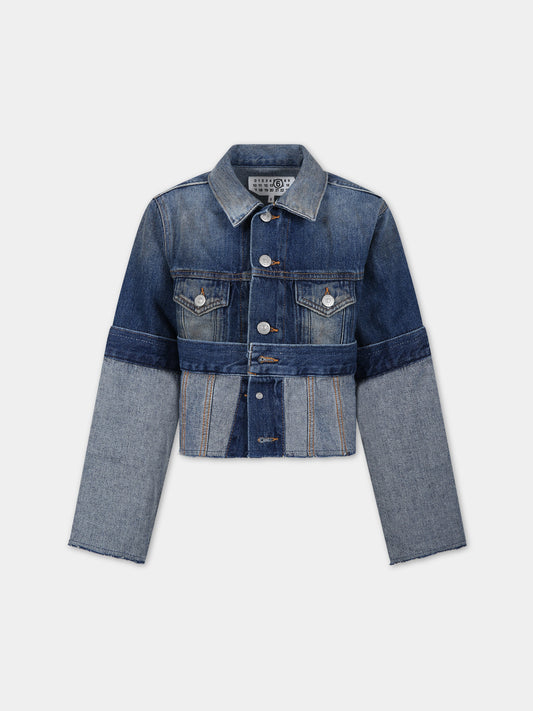 Giubbotto blu per bambina,Mm6 Maison Margiela,M60518 MM02I MM6J74U M601