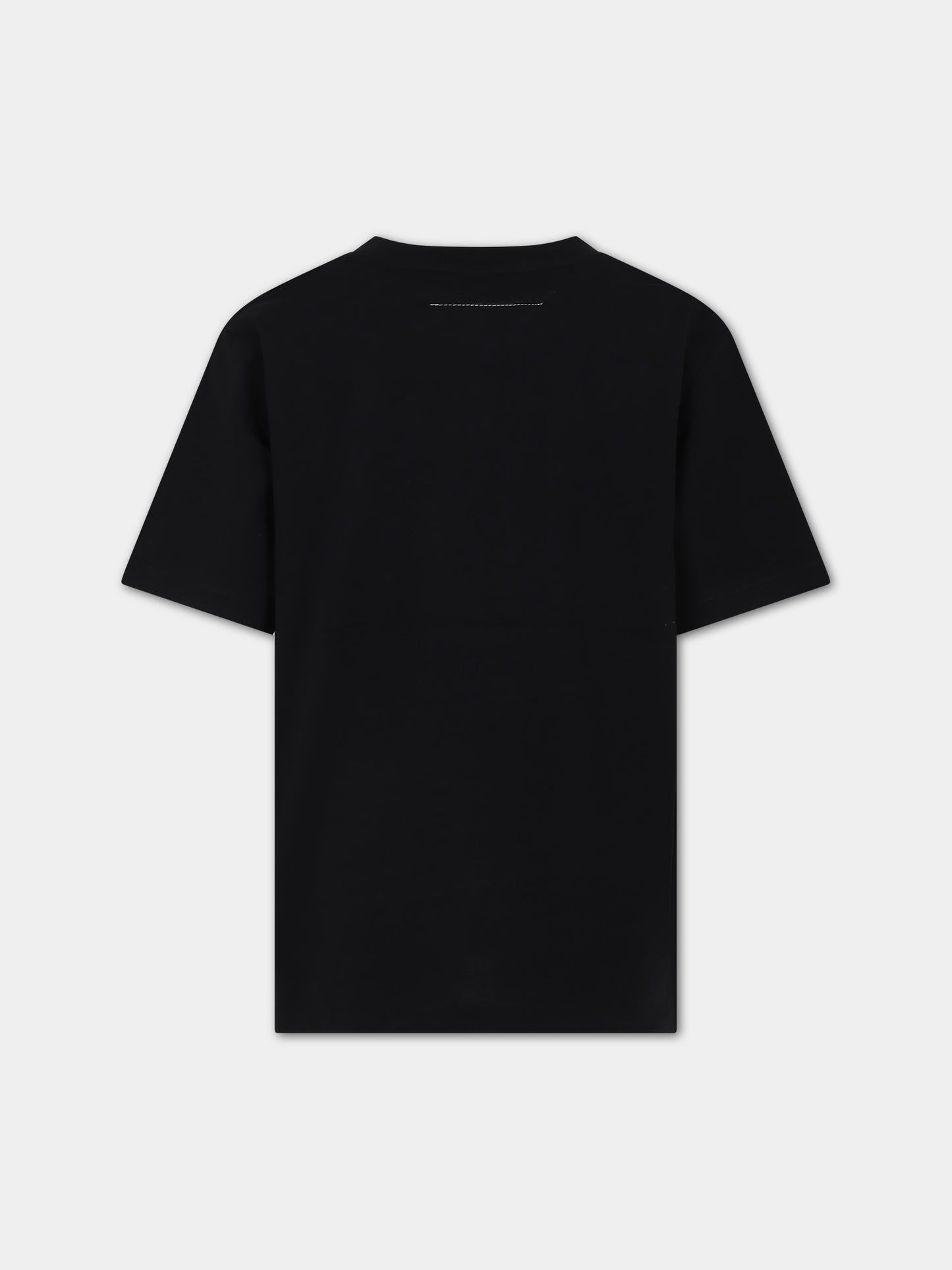T-shirt nera per bambini con numero 6,Mm6 Maison Margiela,M60556 MM010 MM6T88U M6900