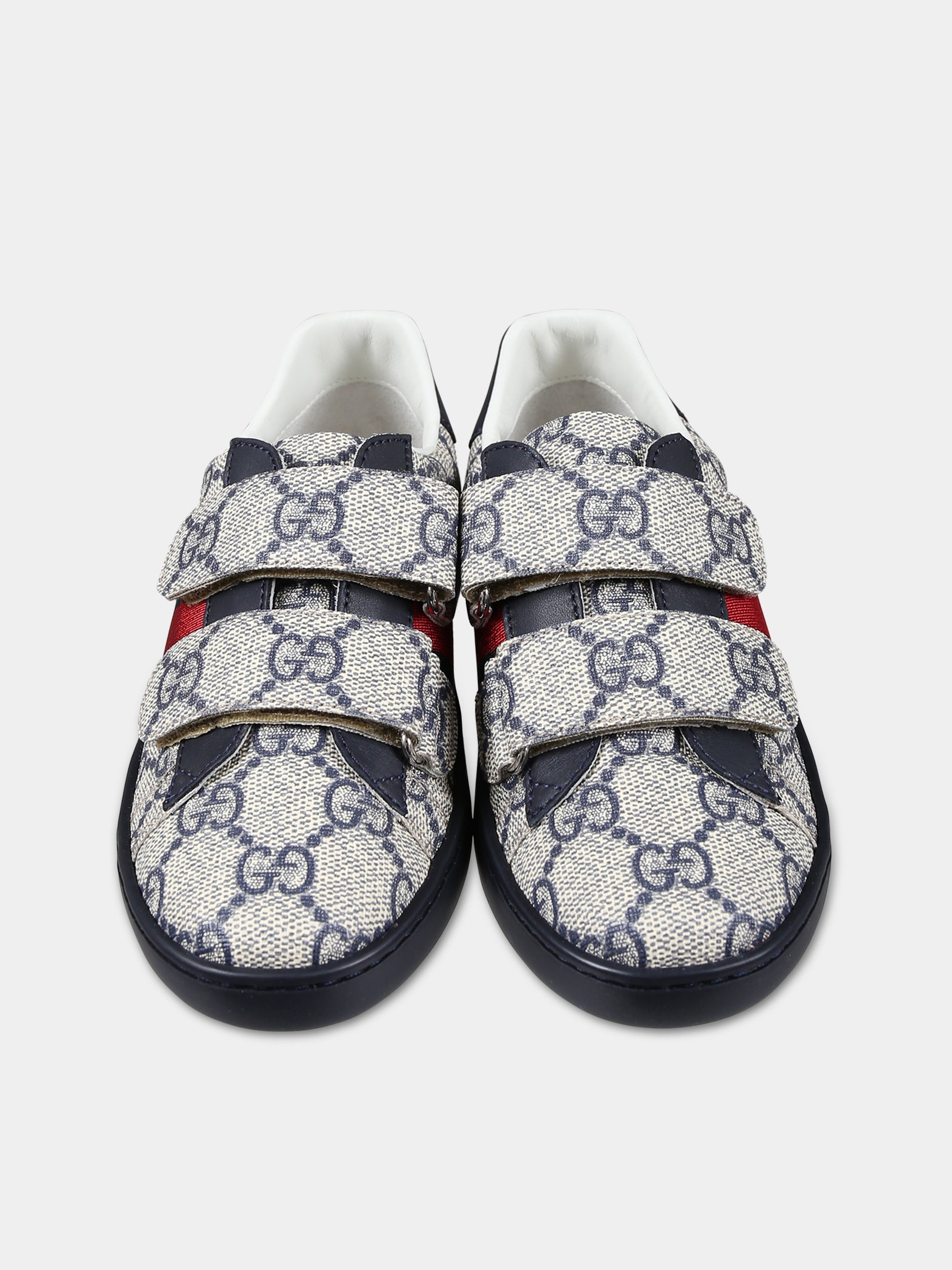 Sneakers beige per bambini con logo GG all-over,Gucci Kids,463088 FACYF 9753