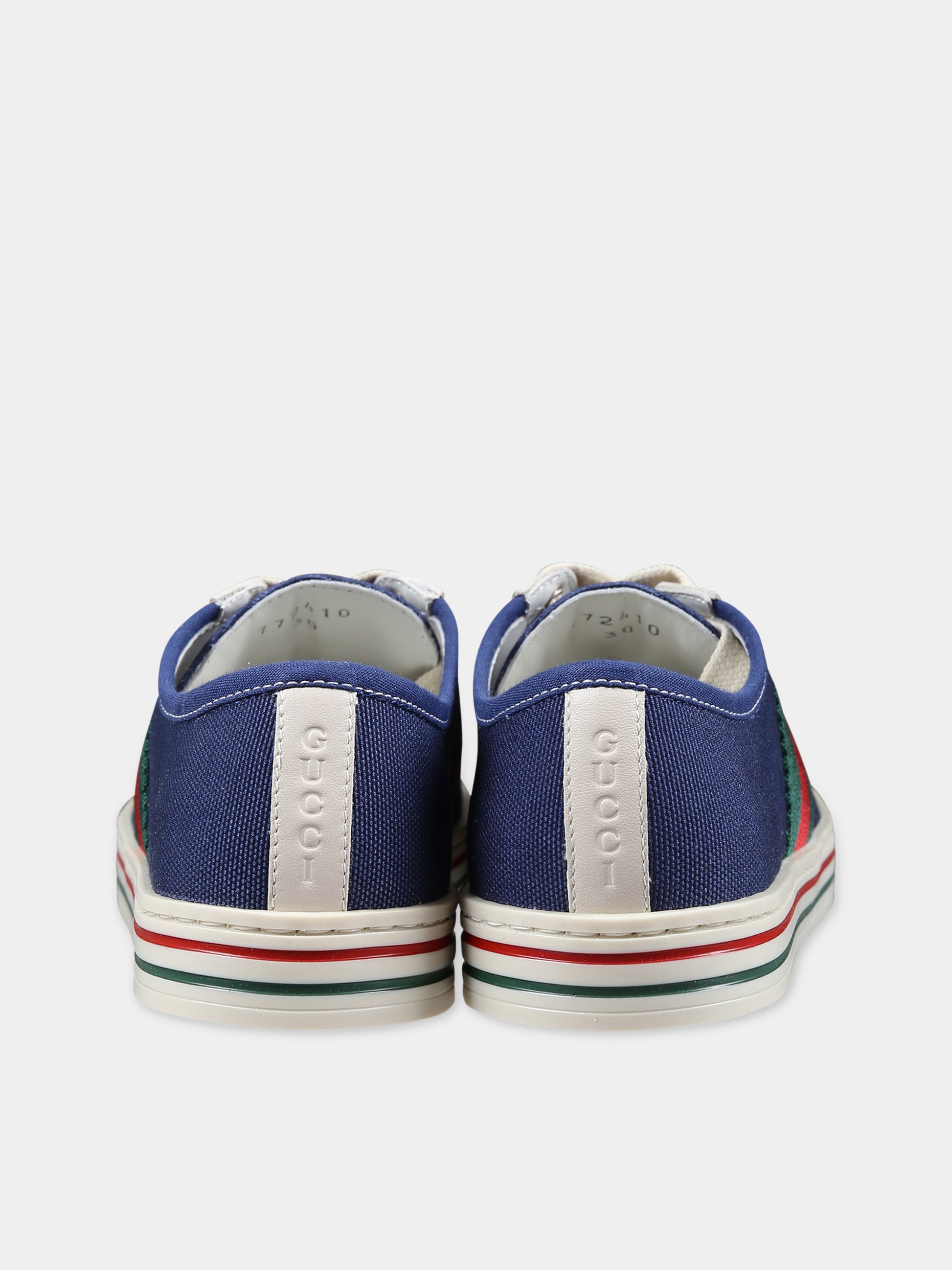 Sneakers basse blu per bambini con nastro Web,Gucci Kids,772411 FACY7 4256