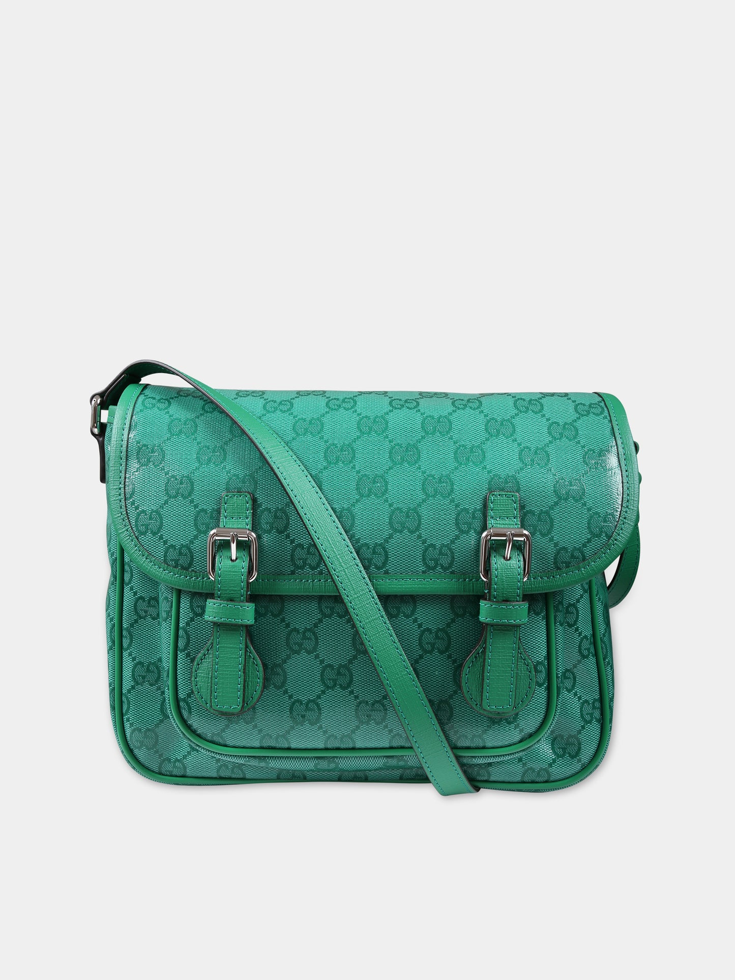 Borsa verde per bambina con motivo GG,Gucci Kids,664145 FAC0O 3727