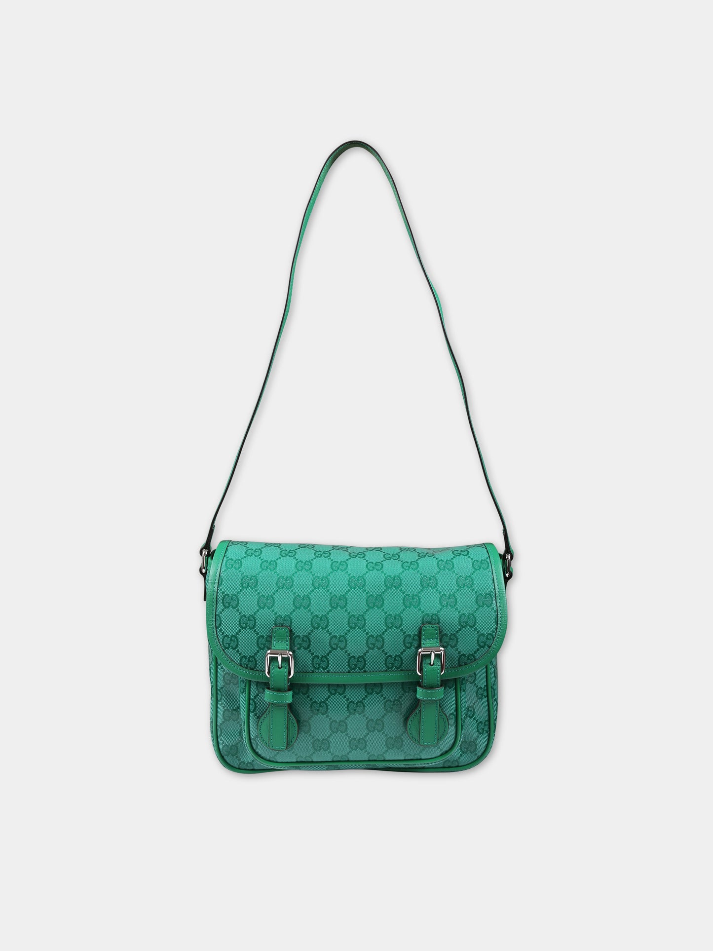 Borsa verde per bambina con motivo GG,Gucci Kids,664145 FAC0O 3727