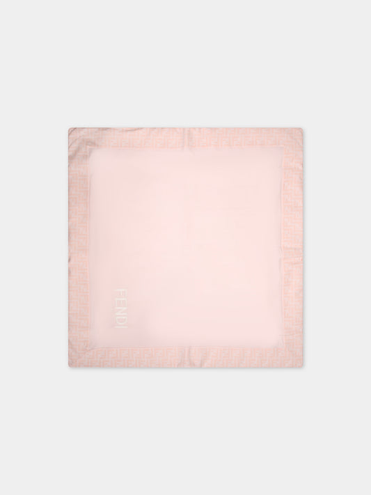 Coperta rosa per neonata con logo,Fendi Kids,BUJ267 AQT8 F0C11