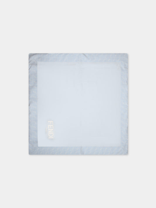 Coperta celeste per neonato con logo,Fendi Kids,BUJ267 AQT8 F19J4