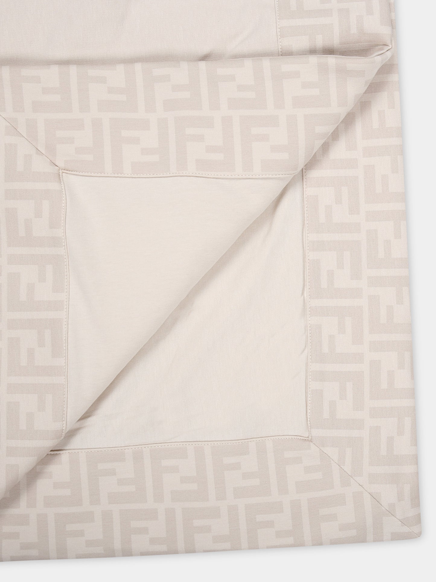 Coperta beige per neonati con logo,Fendi Kids,BUJ267 AQT8 F19J5