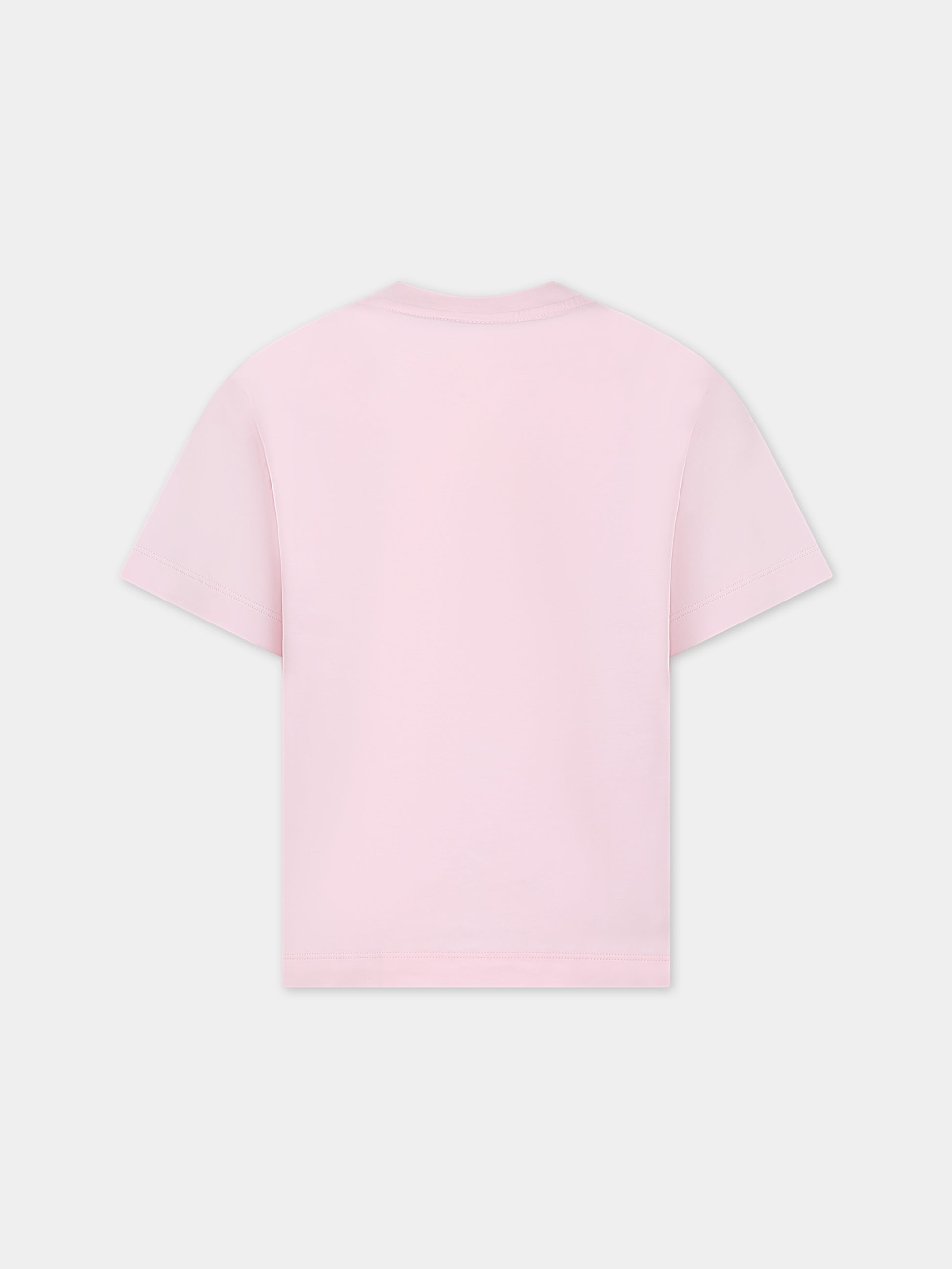 T-shirt rosa per bambini con logo,Fendi Kids,JUI137 7AJ F1N16