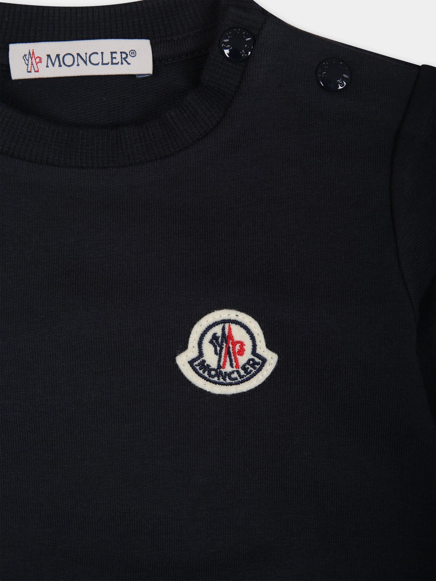 Completo blu per neonato con logo,Moncler Kids,951 8M00010 809AC 742