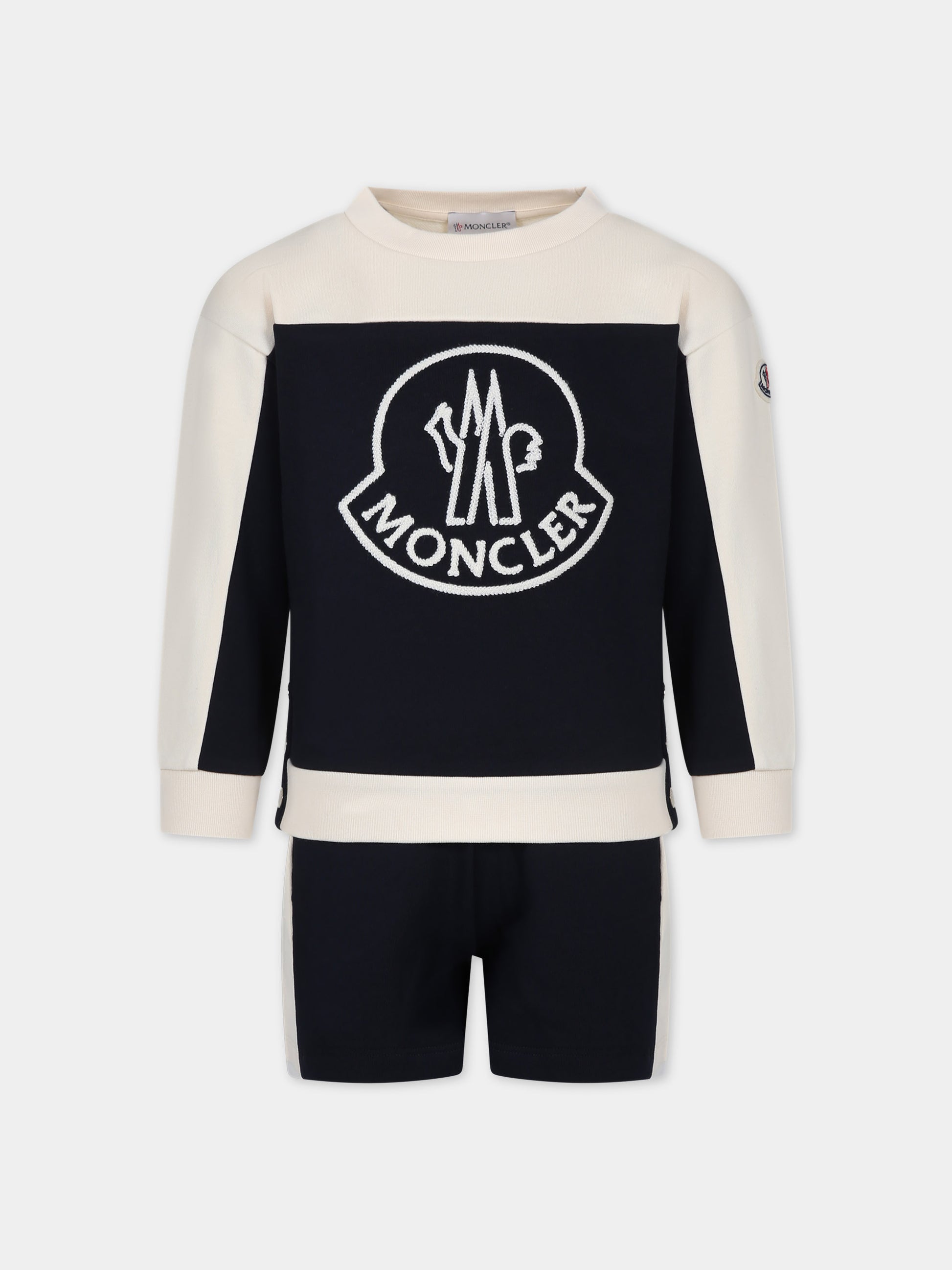 Completo blu per bambina con logo,Moncler Kids,954 8M00008 809AG F70