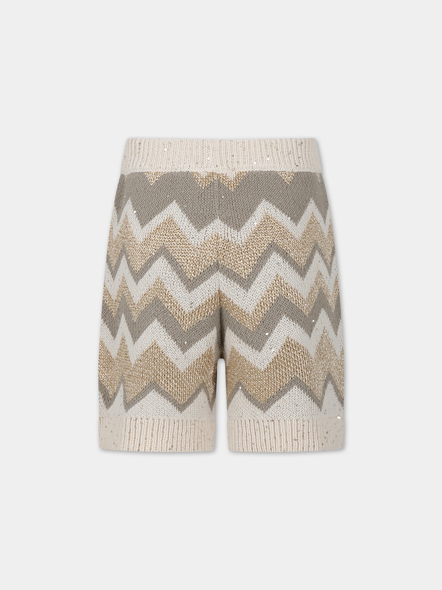 Shorts casual beige per bambina,Missoni,MU6B29 X0136 109