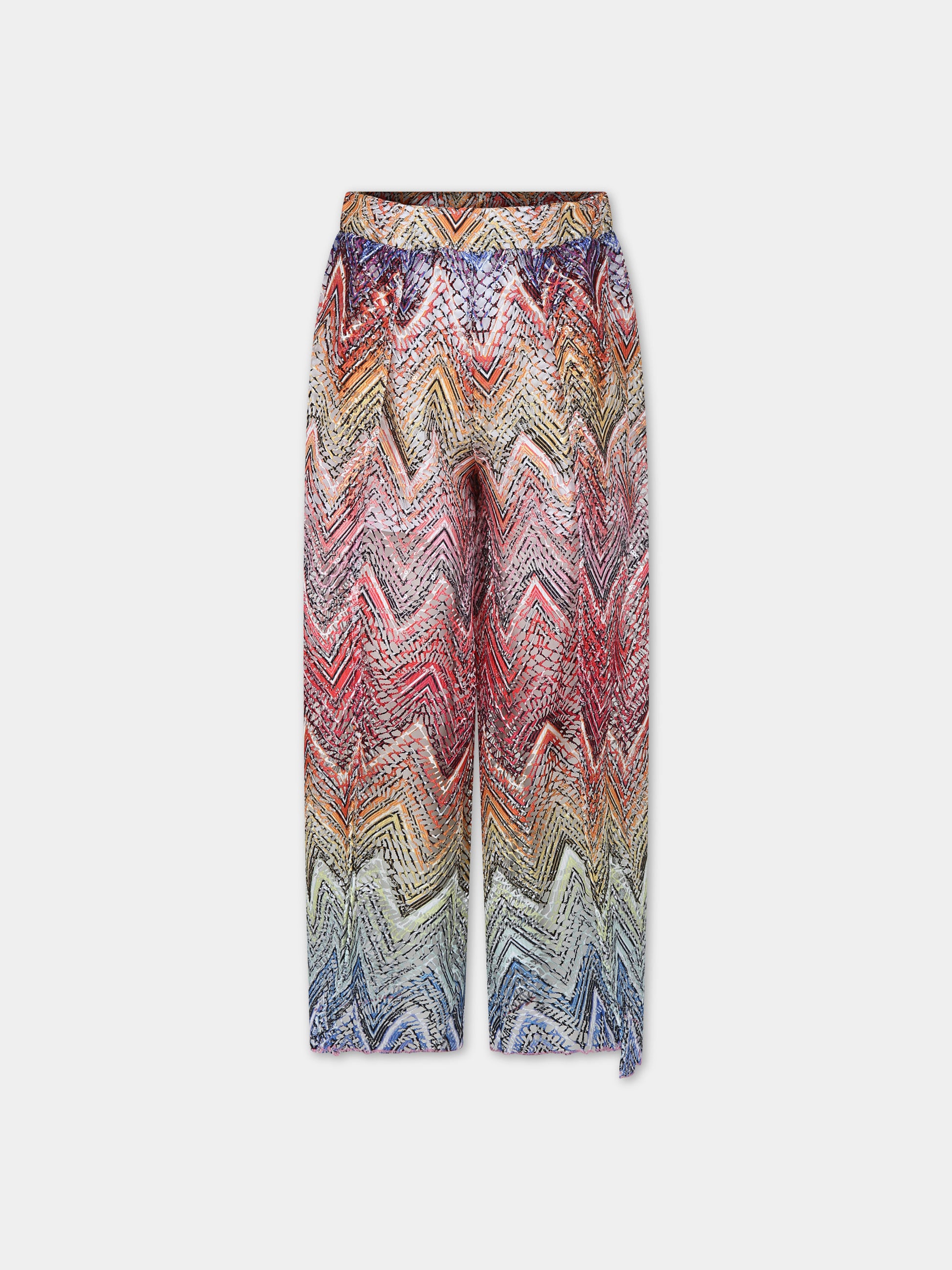 Pantaloni rossi per bambina con paillettes,Missoni,MU6C50 Q0045 999