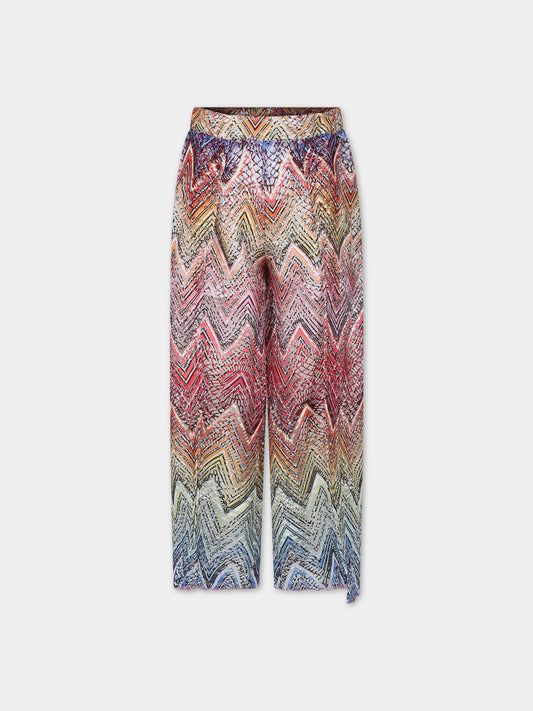 Pantaloni rossi per bambina con paillettes,Missoni,MU6C50 Q0045 999