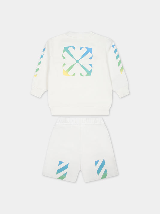 Completo bianco per neonato con logo,Off White,OB2X012S24FLE0010184