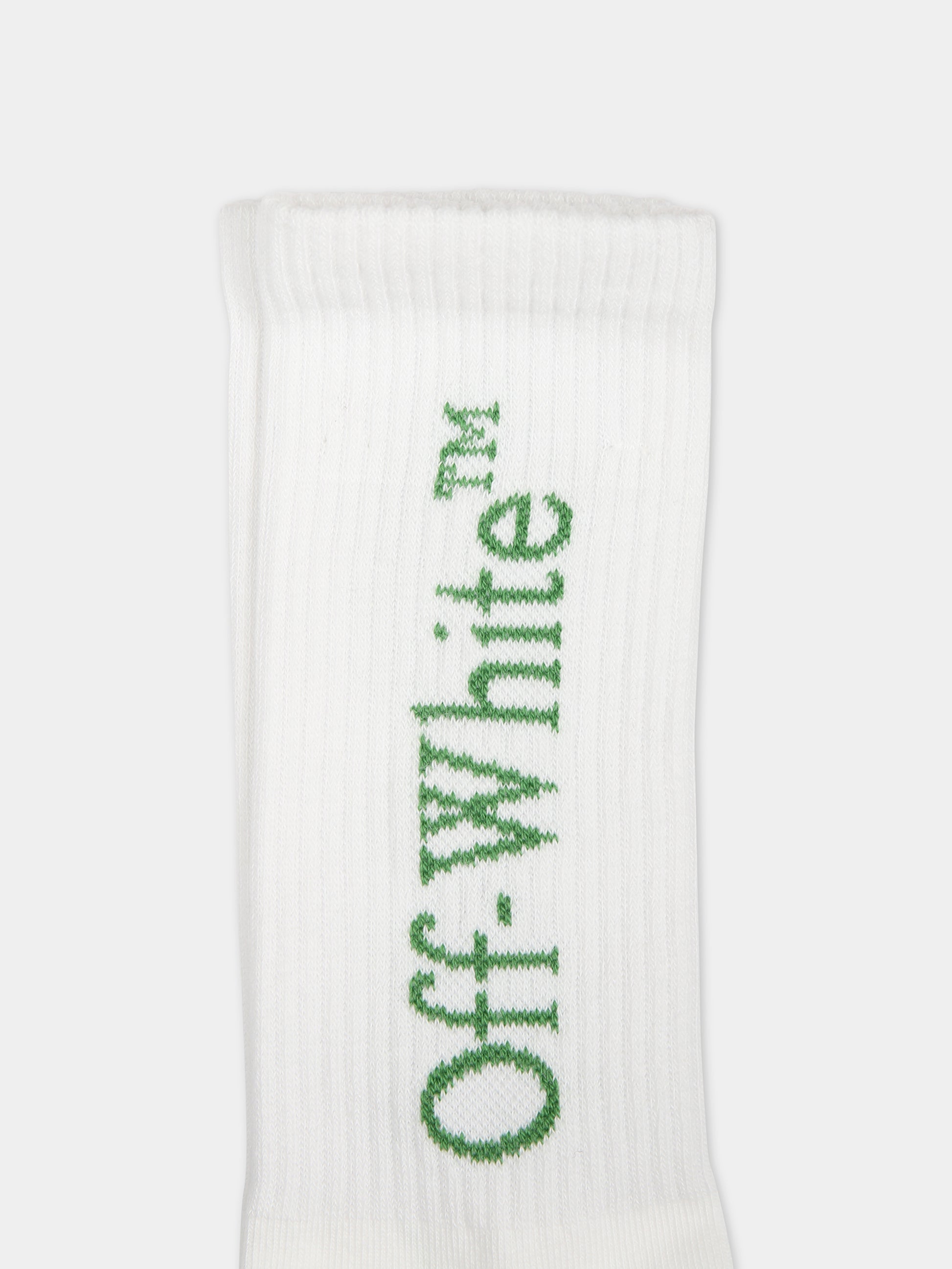 Calze bianche per bambino con logo,Off White,OBRA003S24KNI0010155