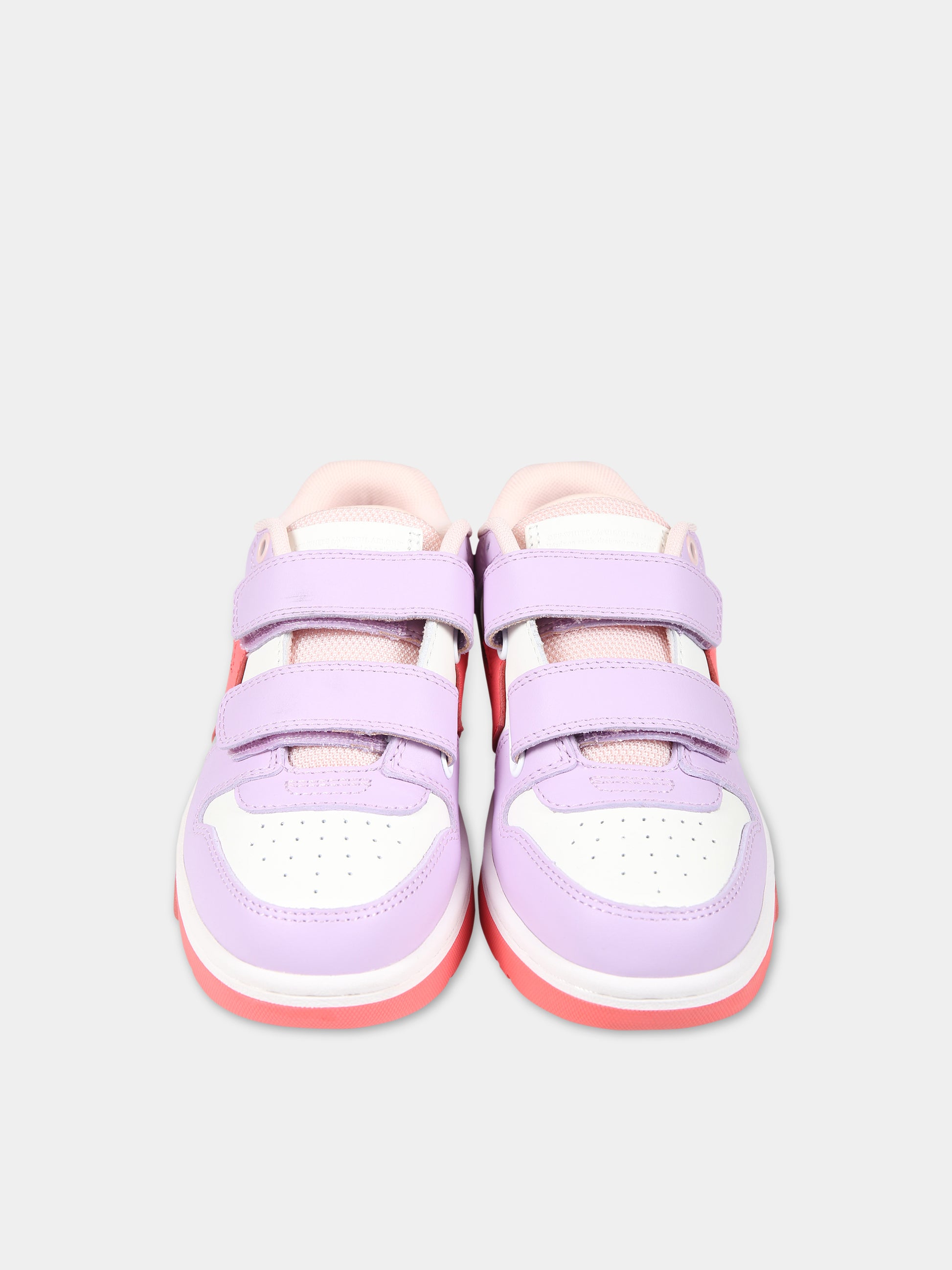 Sneakers viola per bambina con iconiche frecce,Off White,OGIA005S24LEA0018484