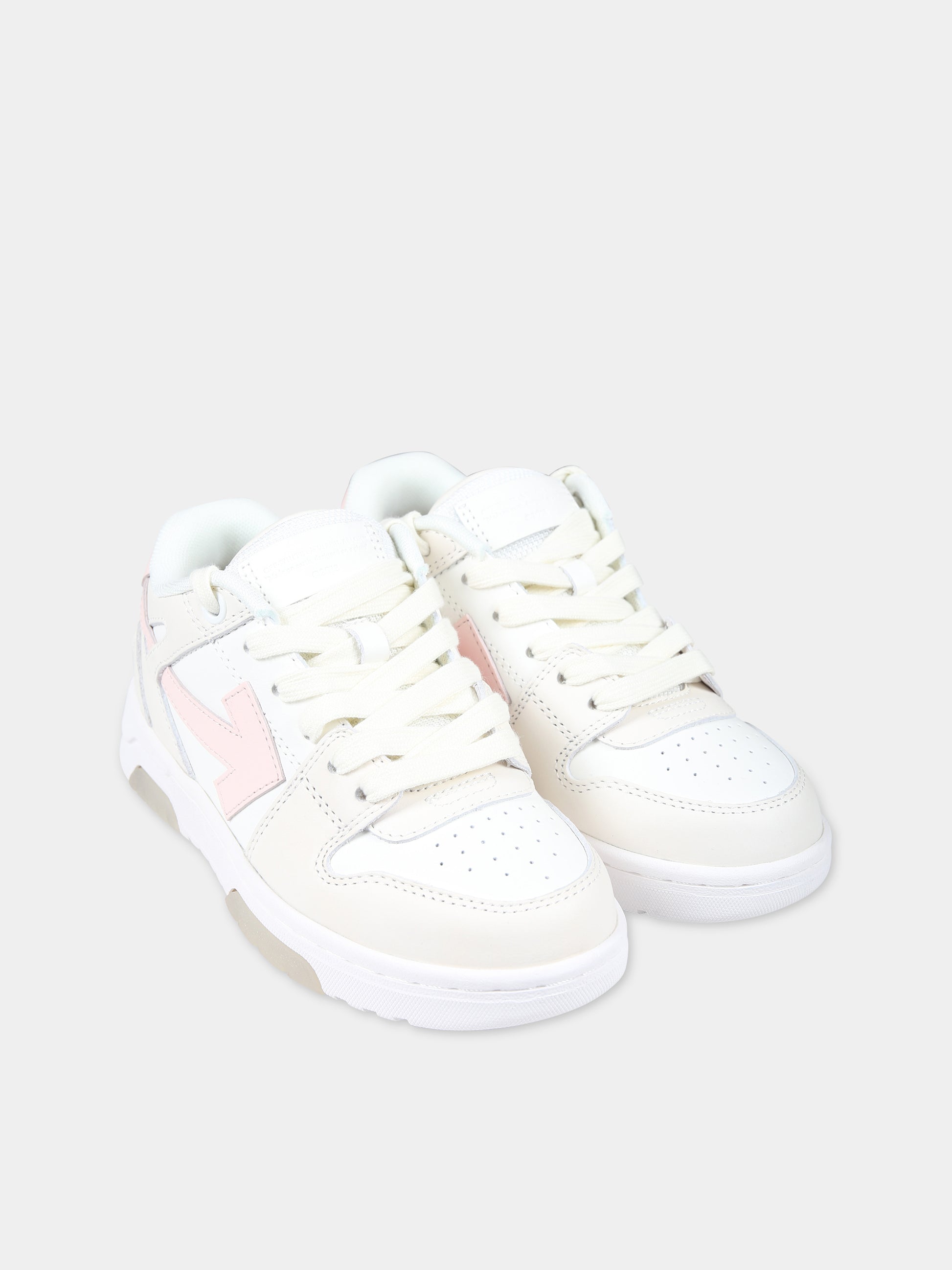 Sneakers bianche per bambina con iconiche frecce,Off White,OGIA007S24LEA0020330