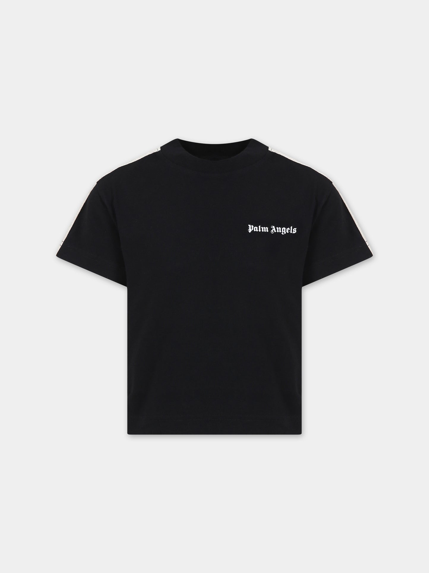 T-shirt nera per bambino con logo,Palm Angels,PBAA011S24JER0011001