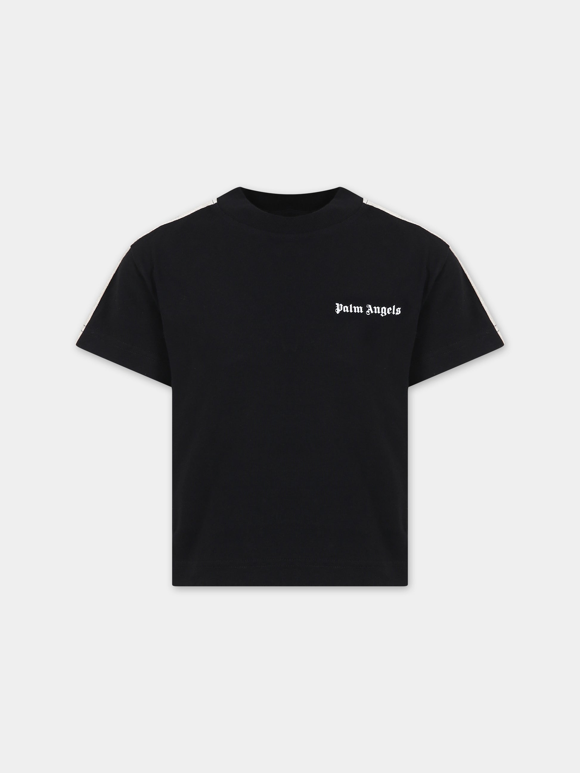 T-shirt nera per bambino con logo,Palm Angels,PBAA011S24JER0011001