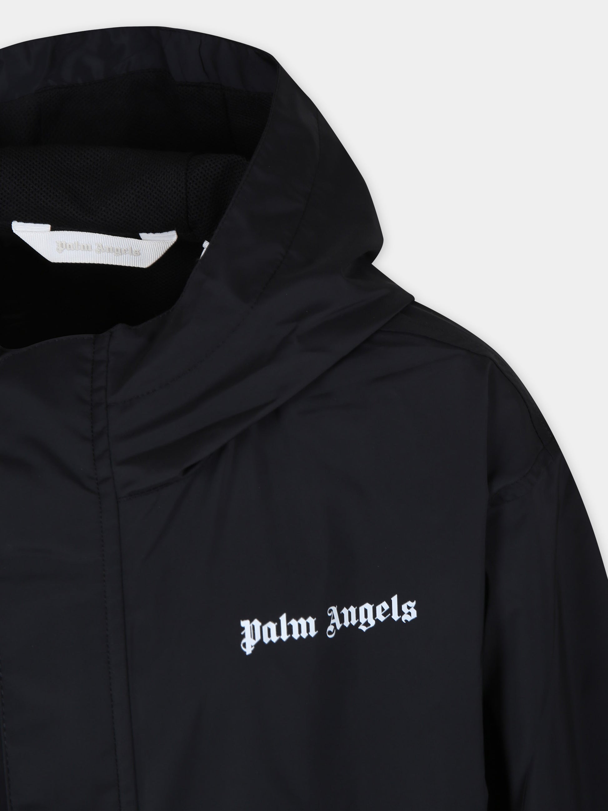 Giacca a vento nera per bambino,Palm Angels,PBEB003C99FAB0011001
